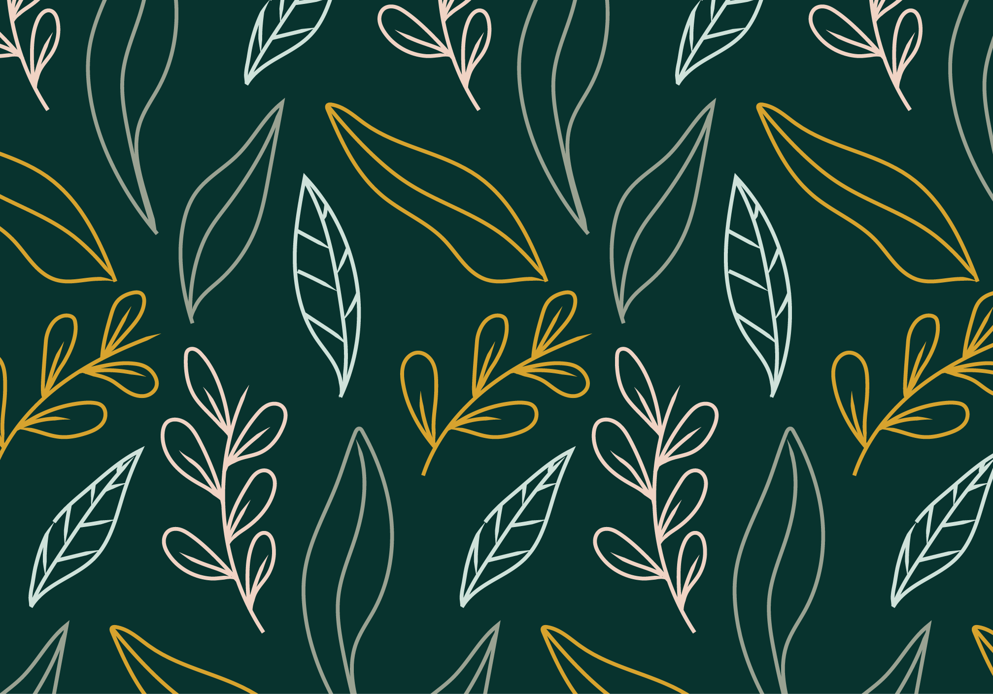 Leaf pattern on green