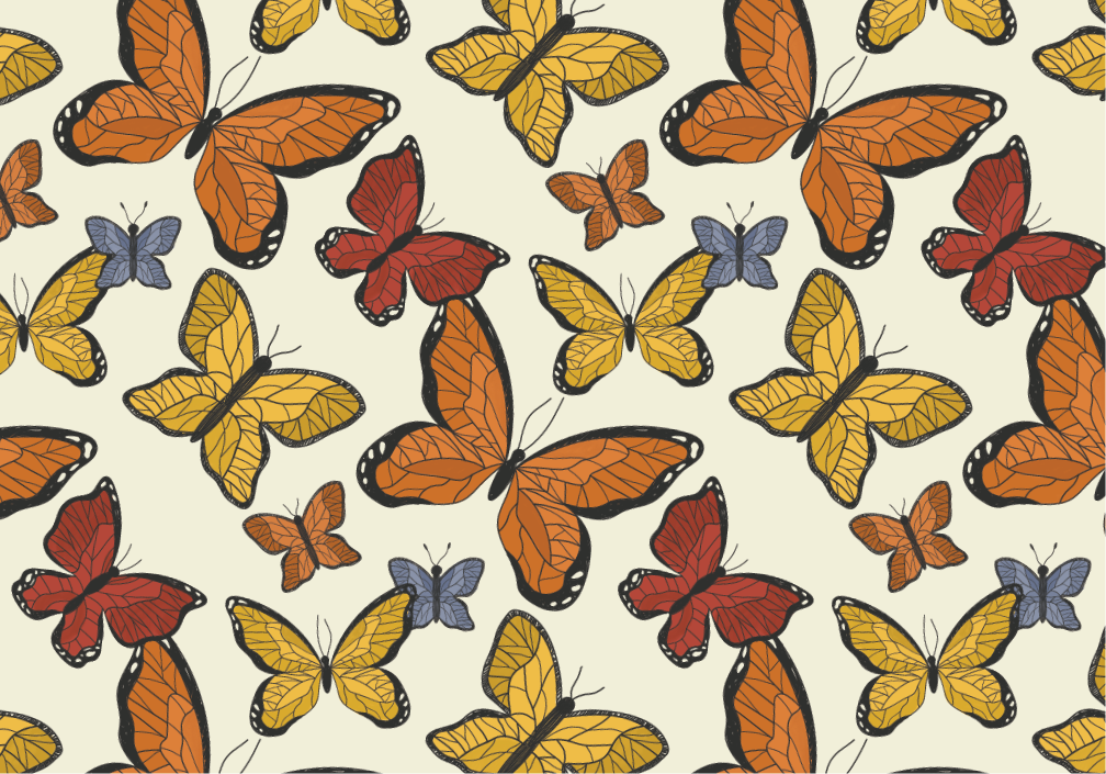 Butterfly Pattern on Cream