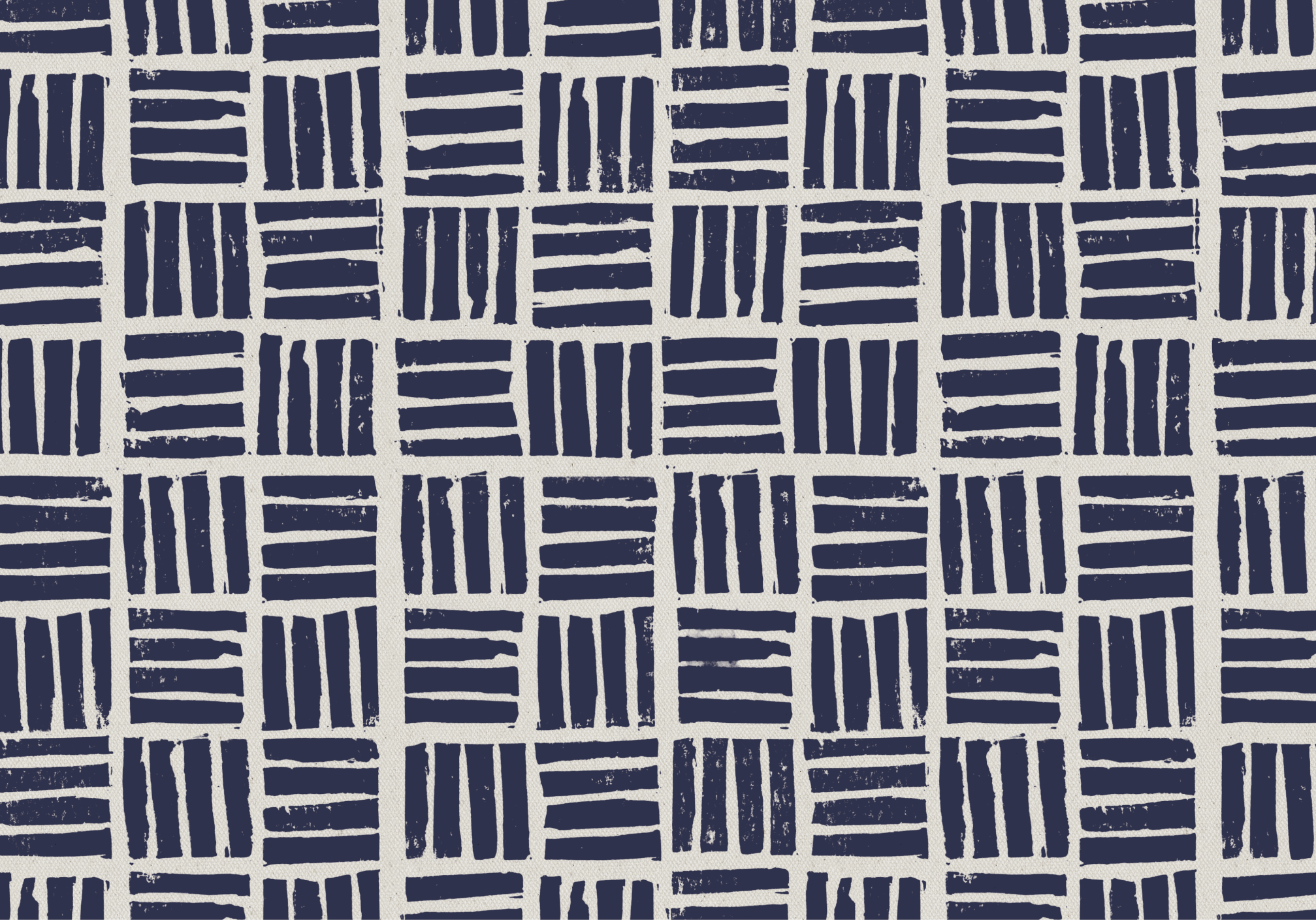 Hatchwork Stamp Pattern on Linen