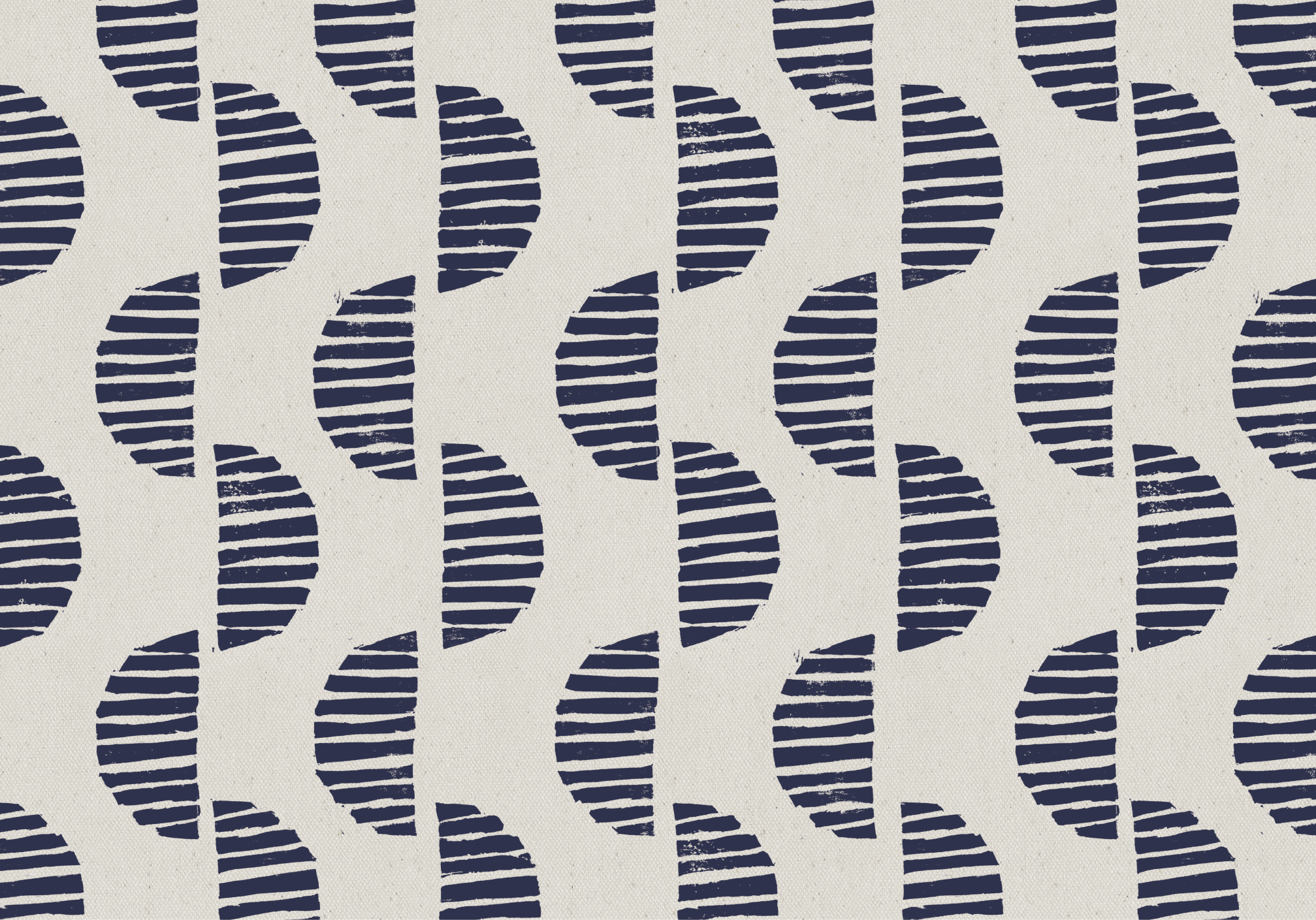 Half Moon Stamp Pattern on Linen