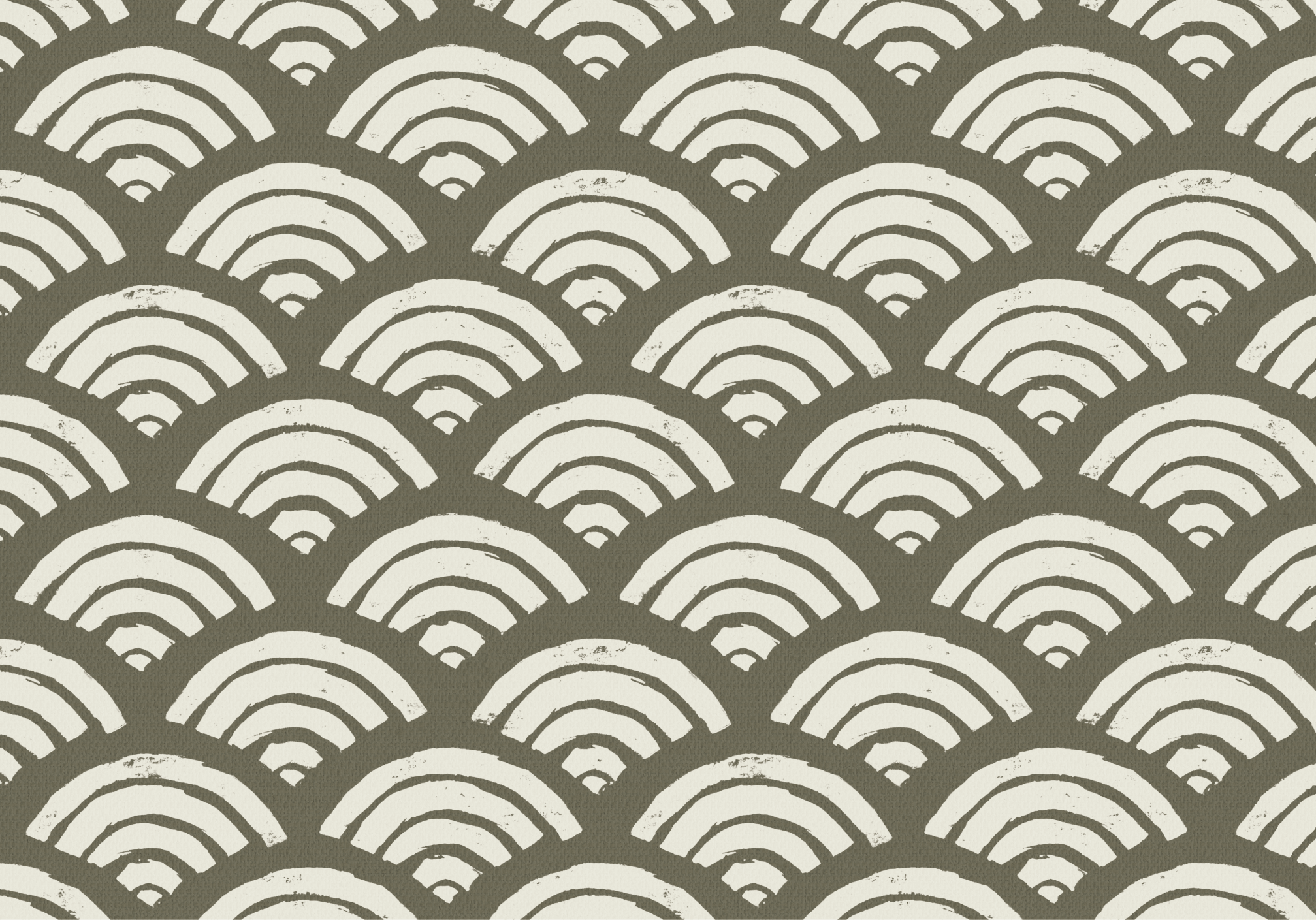 Arched Fan Stamp Pattern on Olive