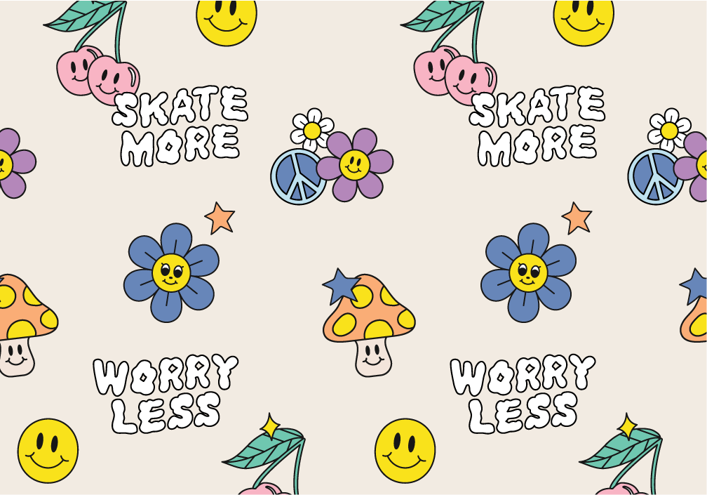 Worry Less Skate More Pattern