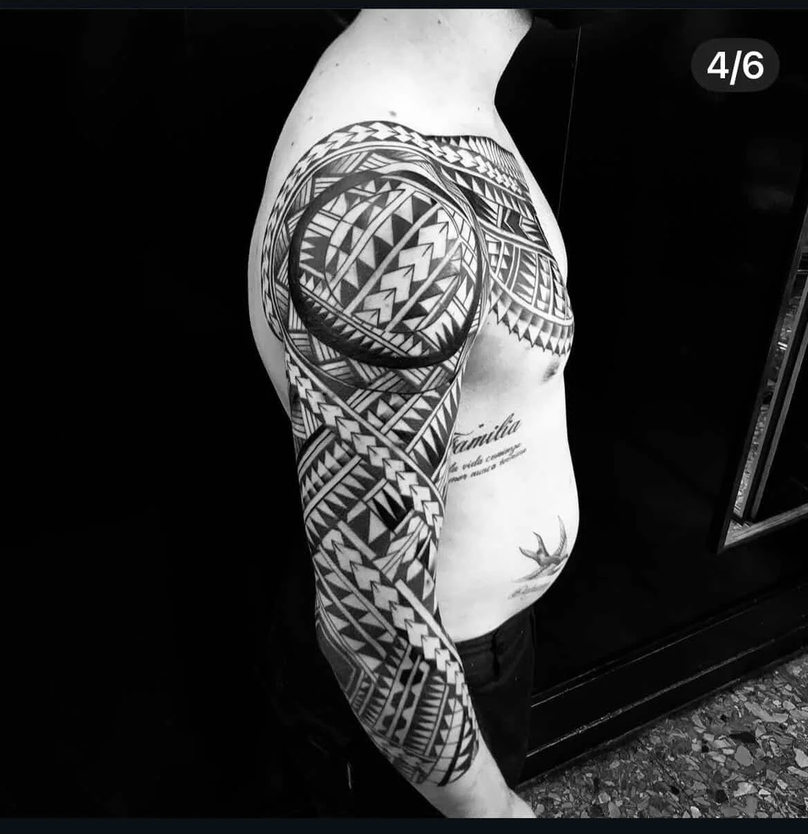 Martin Padilla Polynesian tattoo sleeve