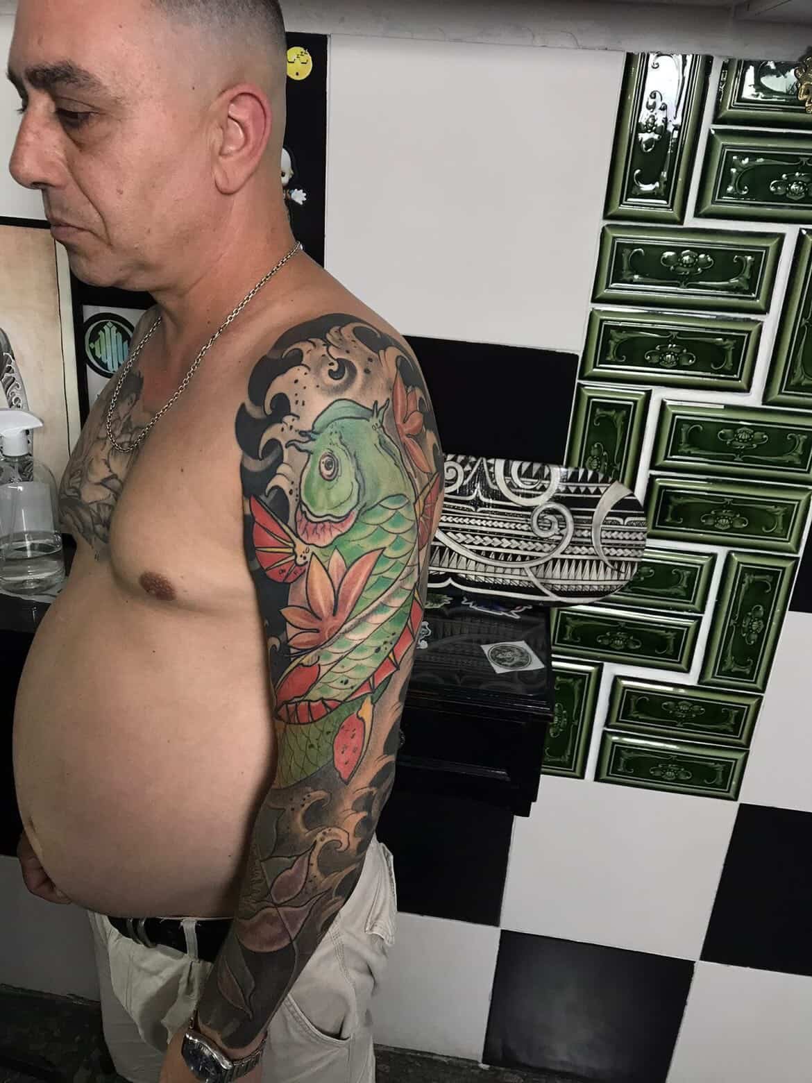 Martin Padilla Polynesian sleeve tattoo
