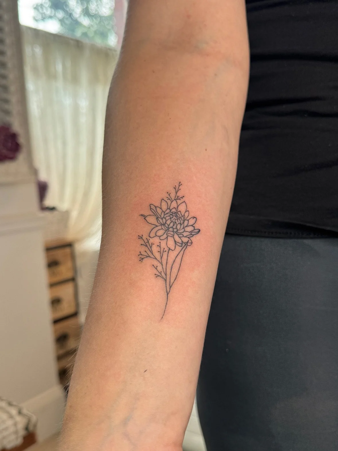 Fineline tattoo by Ellie Rod | Bohemian Social club tattoo | Hudson, MA