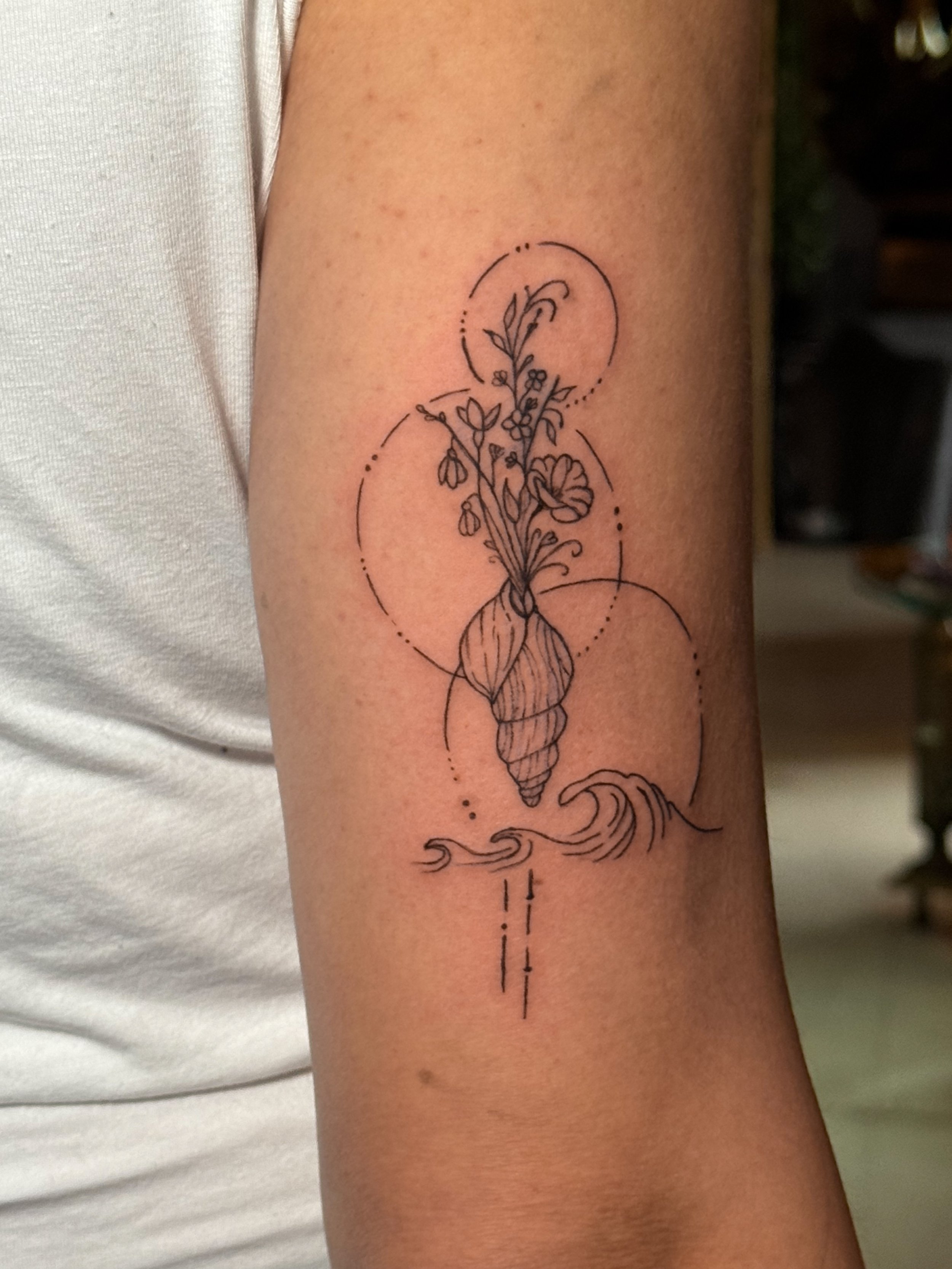 Fineline tattoo by Ellie Rod | Bohemian Social club tattoo | Hudson, MA