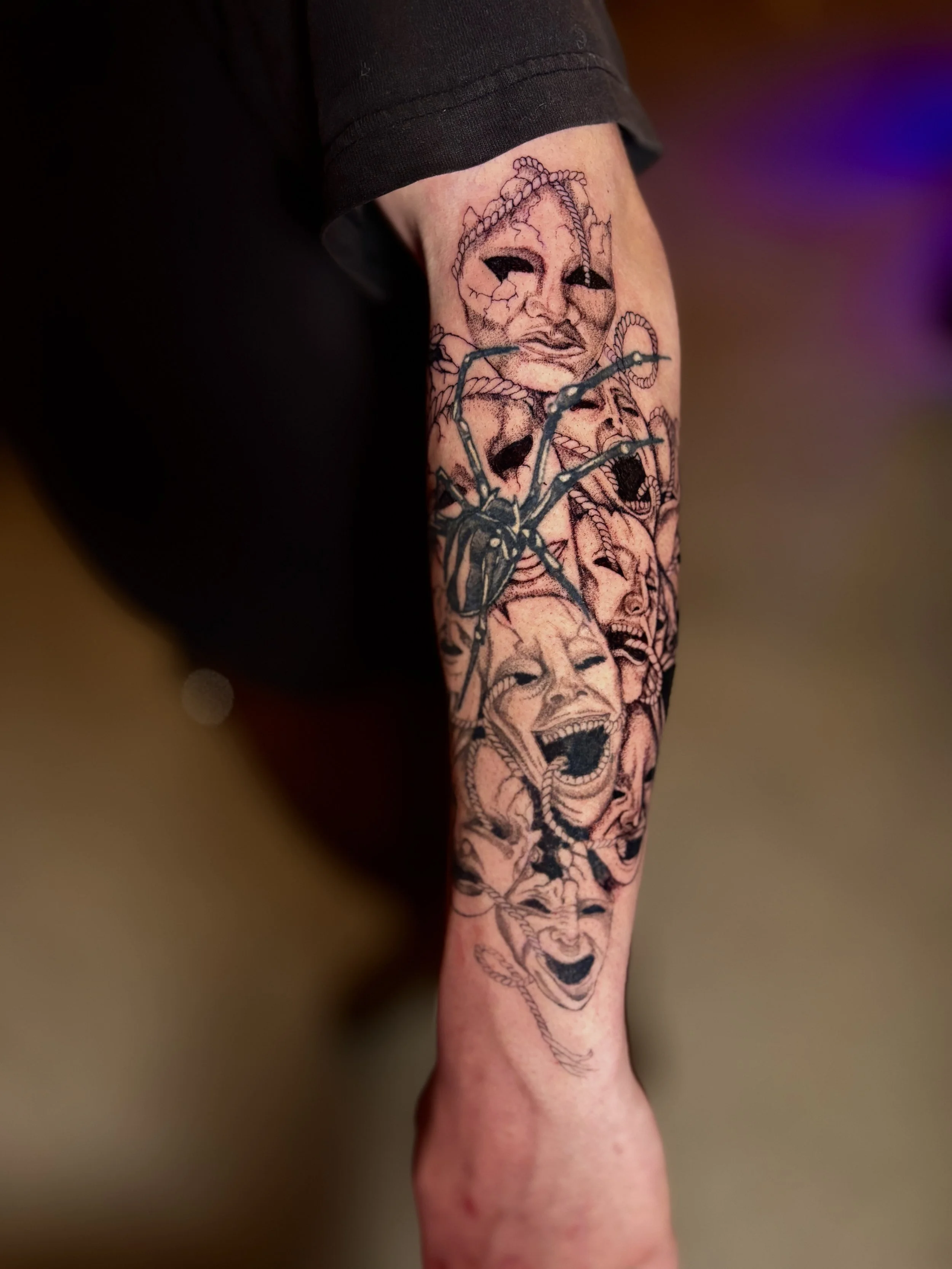 creepy mask tattoo