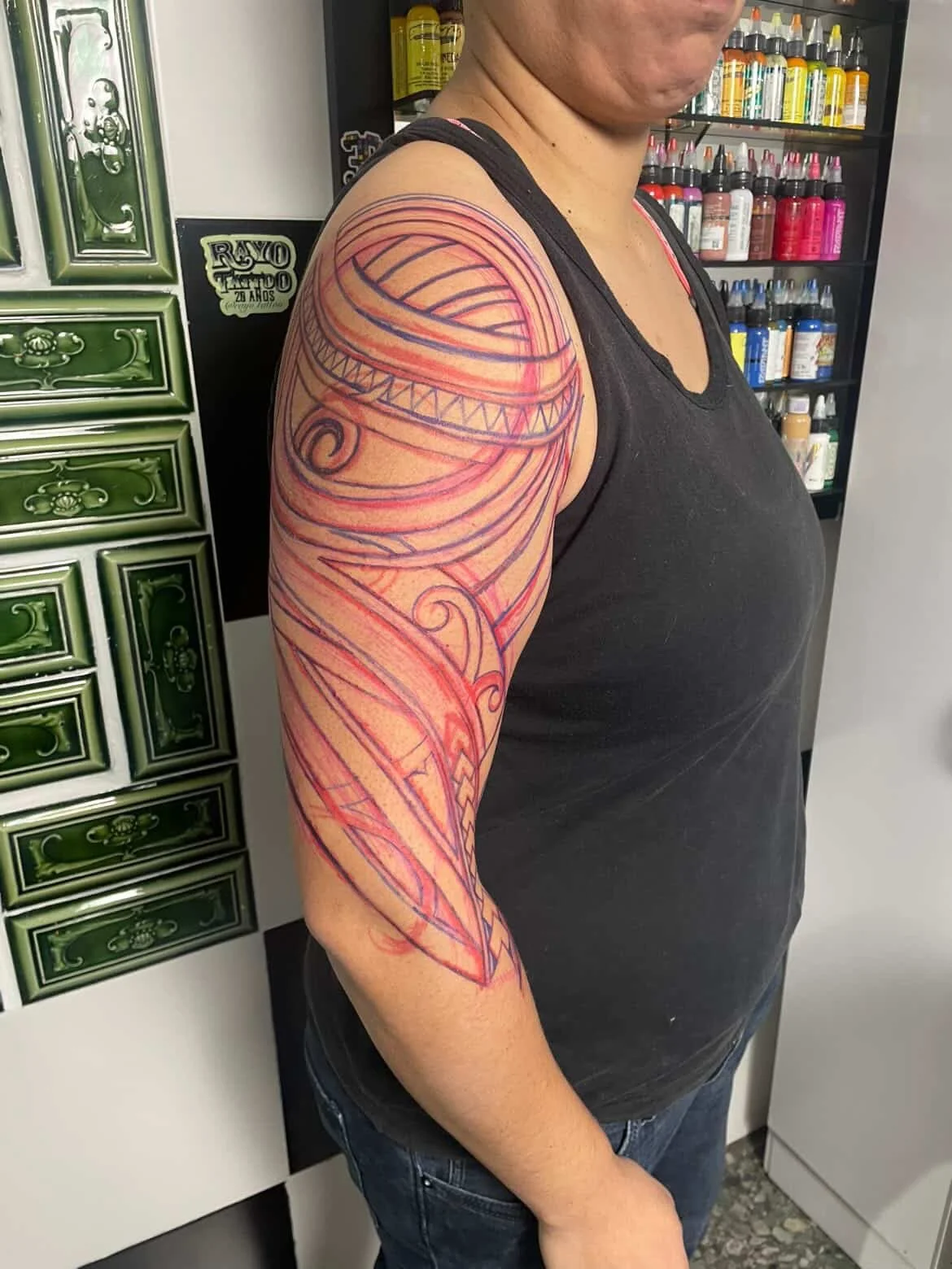 Martin Padilla Polynesian tattoo freehand