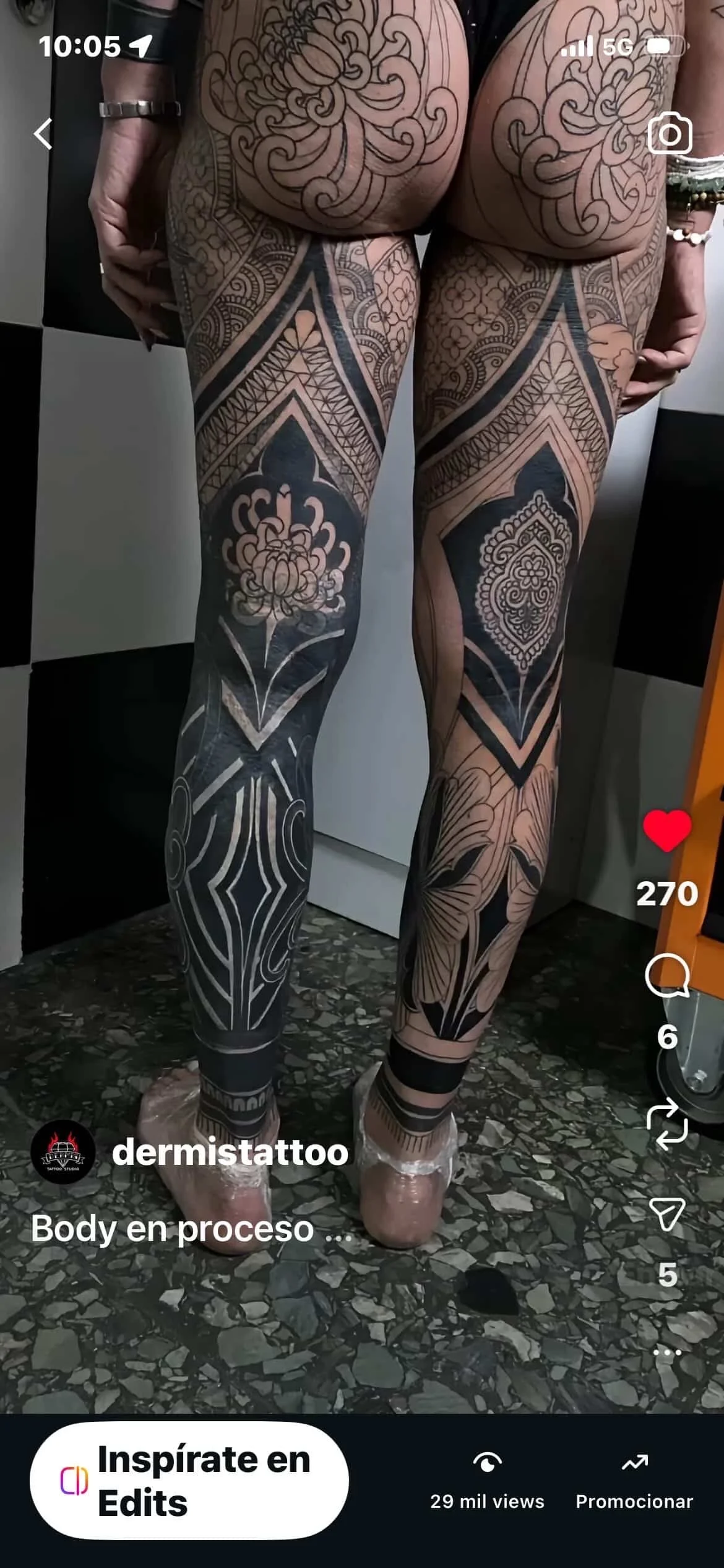 Martin Padilla Polynesian tattoo symmetrical legs 