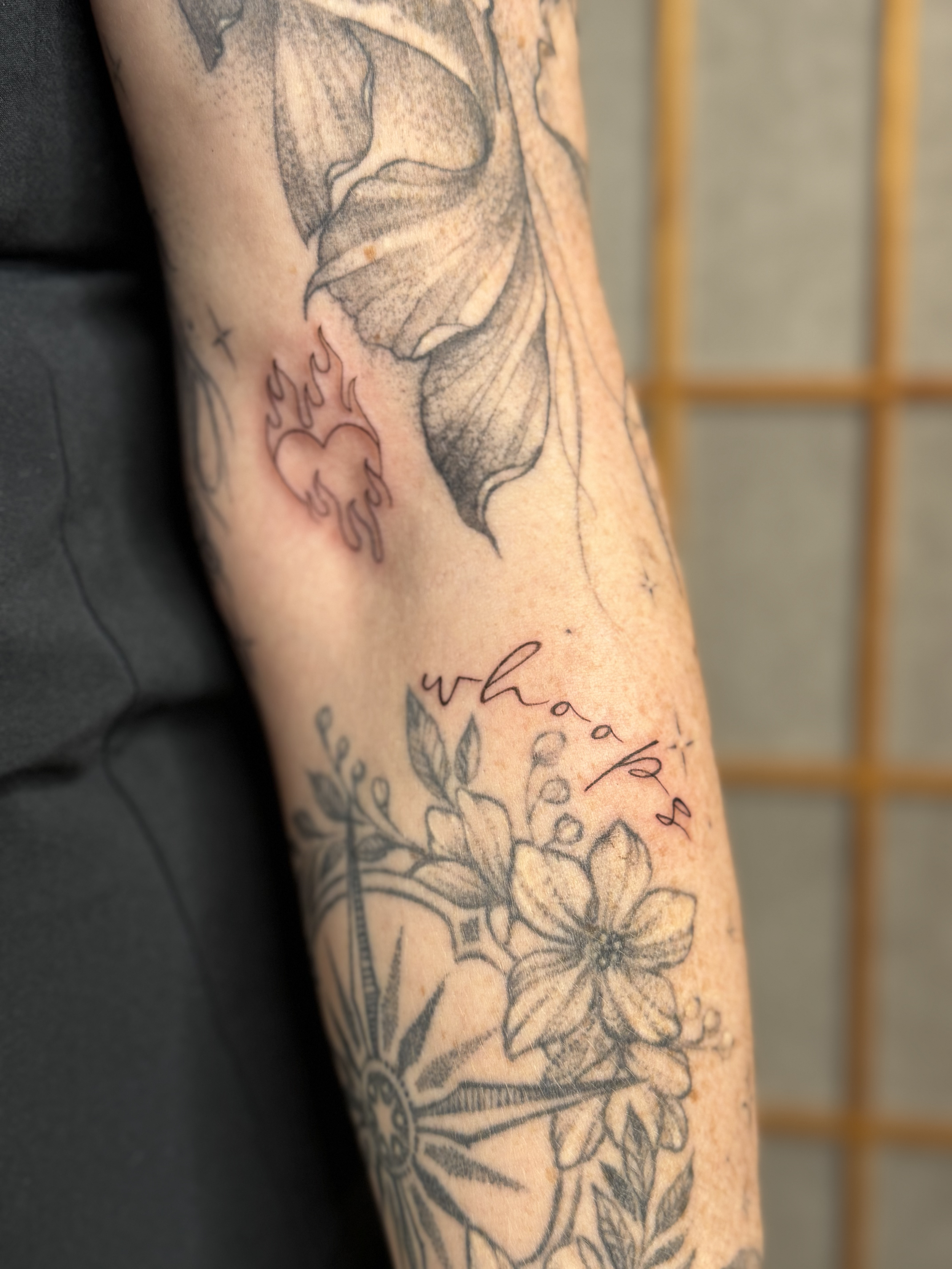 Fineline tattoo by Ellie Rod | Bohemian Social club tattoo | Hudson, MA