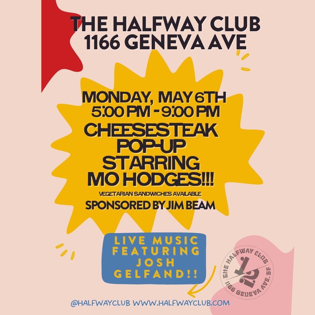Monday Pop-Up at The Halfway Club! We'll open the doors at 5 o'clock and serve cheesesteaks until they're all gone. Our favorite piano player Josh Gelfand will perform and we'll feature some great whiskey cocktails. Come see us!

#jimbeam #joshgelfan