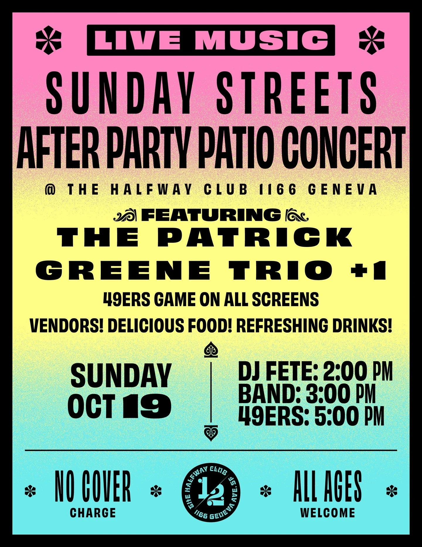 We're closed for a private event tonight, but come see us tomorrow! Live music! The 49ers game on all screens! All the food and drink and fun that you need!