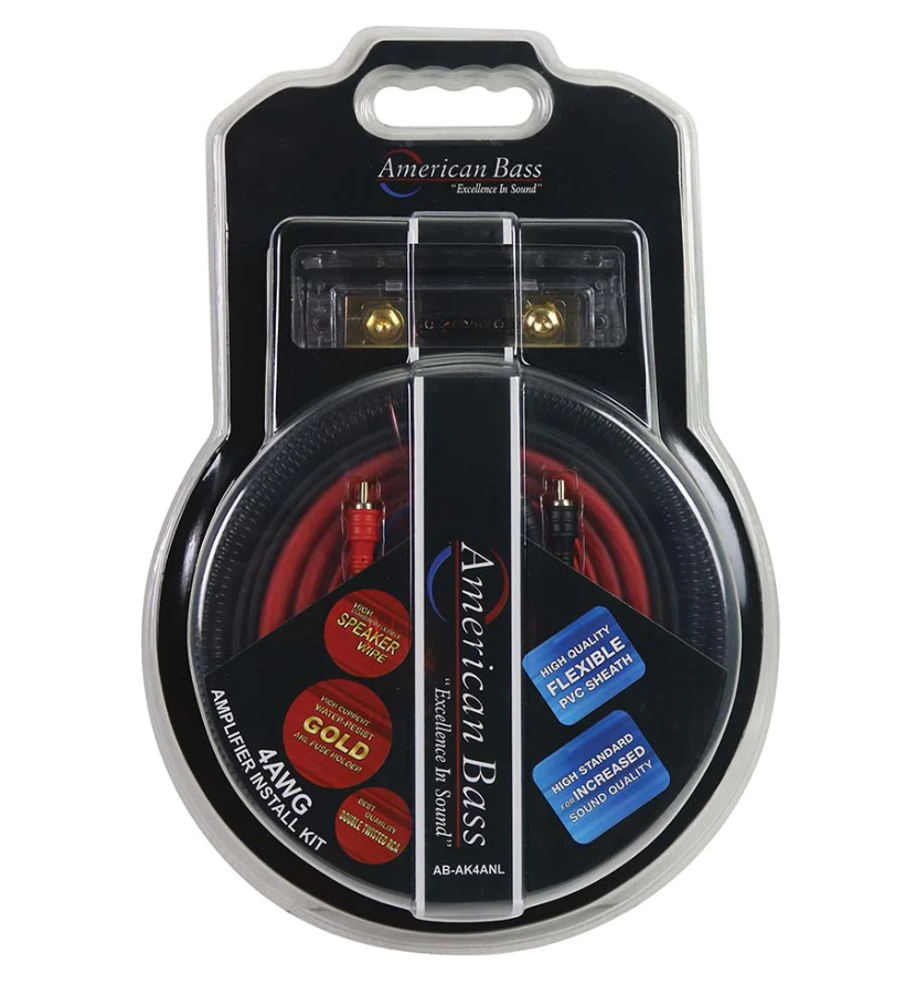AMERICAN BASS 4 GAUGE AMPLIFIER KIT (RED AWG)