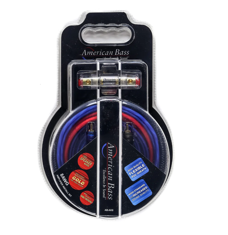 AMERICAN BASS 8 GAUGE AMPLIFIER KIT (RED AWG)