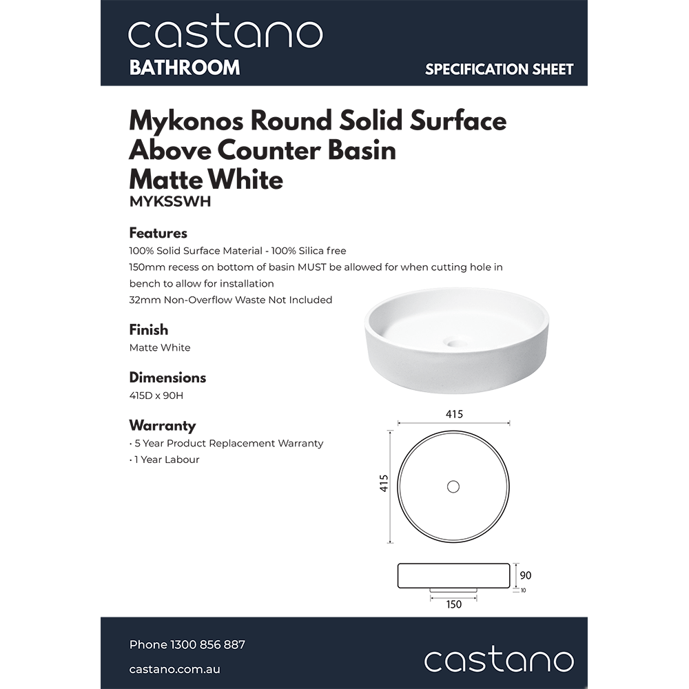 MYKSSWH Mykonos Round Solid Surface Above Counter White.png