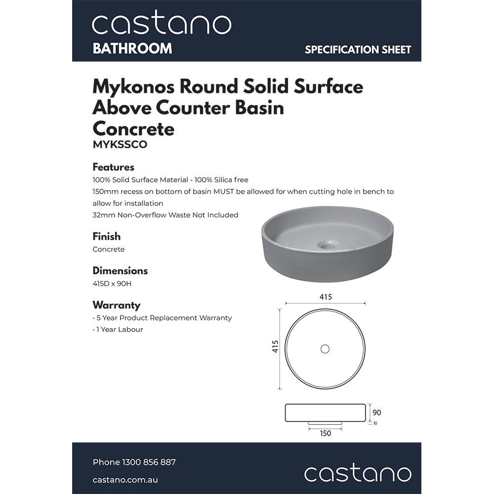 MYKSSCO Mykonos Round Solid Surface Above Counter Concrete.png