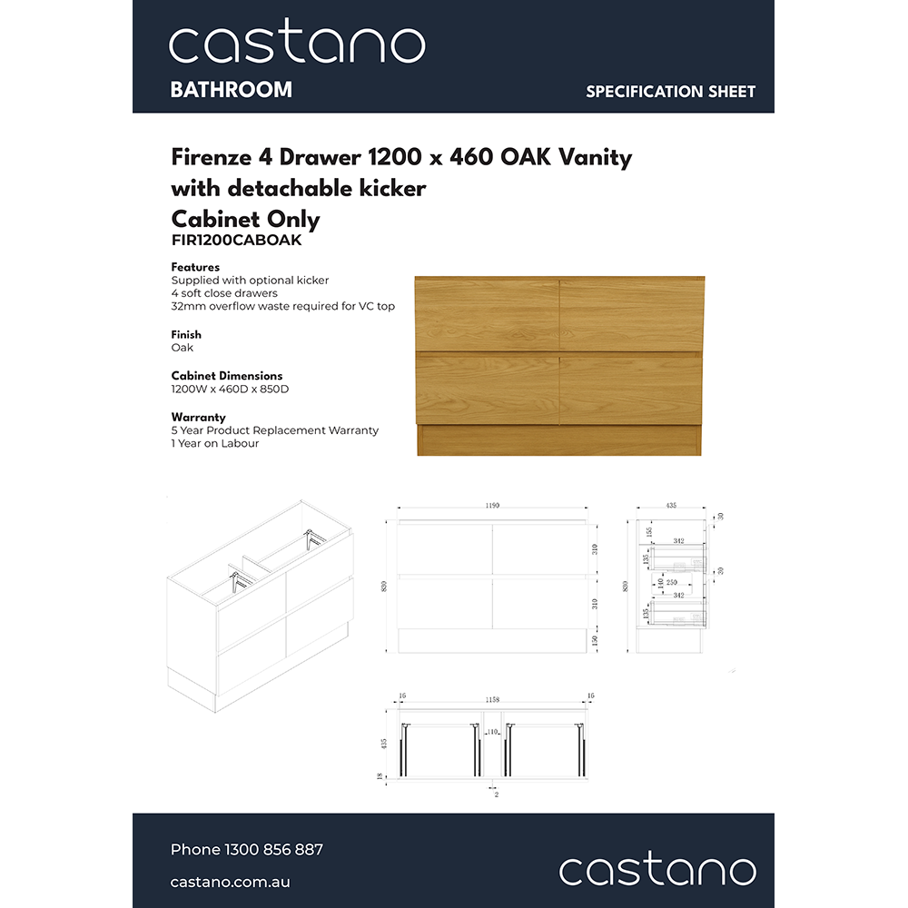 FIR1200CABOAK 1200 Firenze 4 Drawer vanity.Oak.png