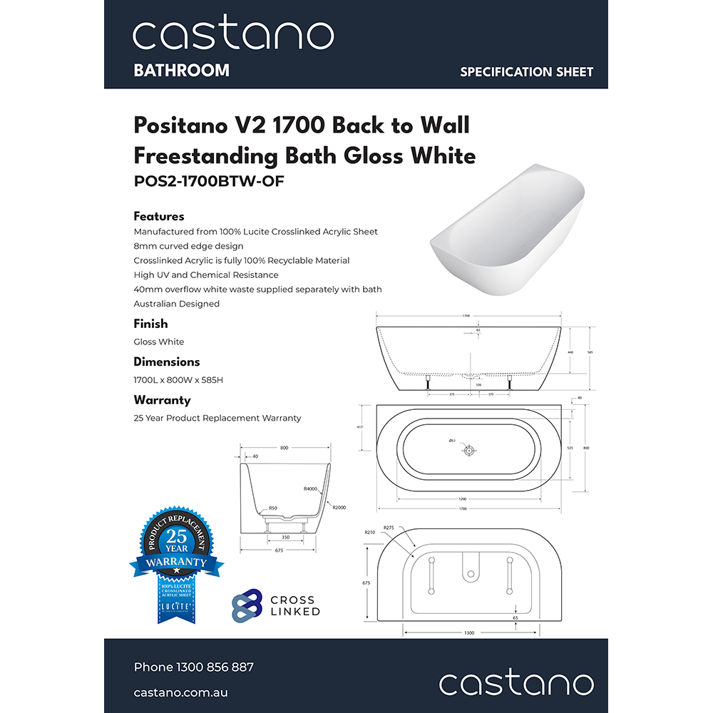 POS2-1700BTW-OF 1700 Positano V2 BackToWall Bath Gloss White.png