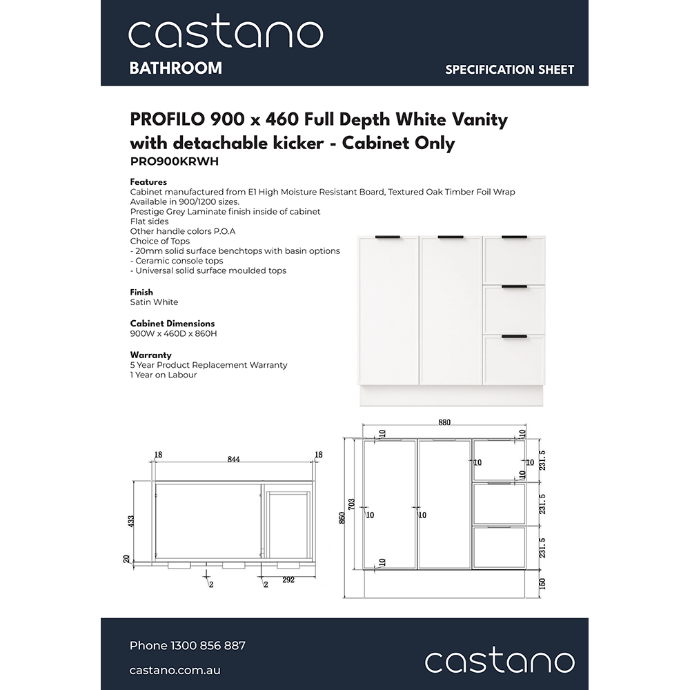 PRO900KRWH PROFILO 900 Full Depth Kicker Vanity Whitey.png
