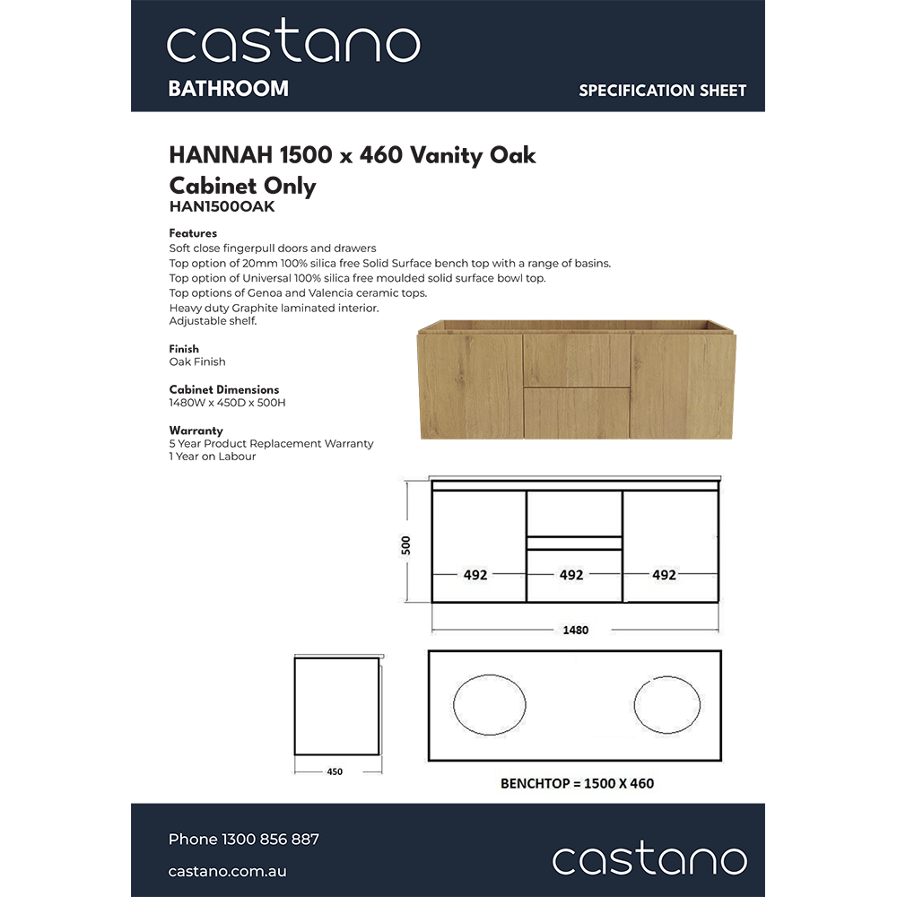 HAN1500OAK Hannah 460mm Full Depth Vanity.png