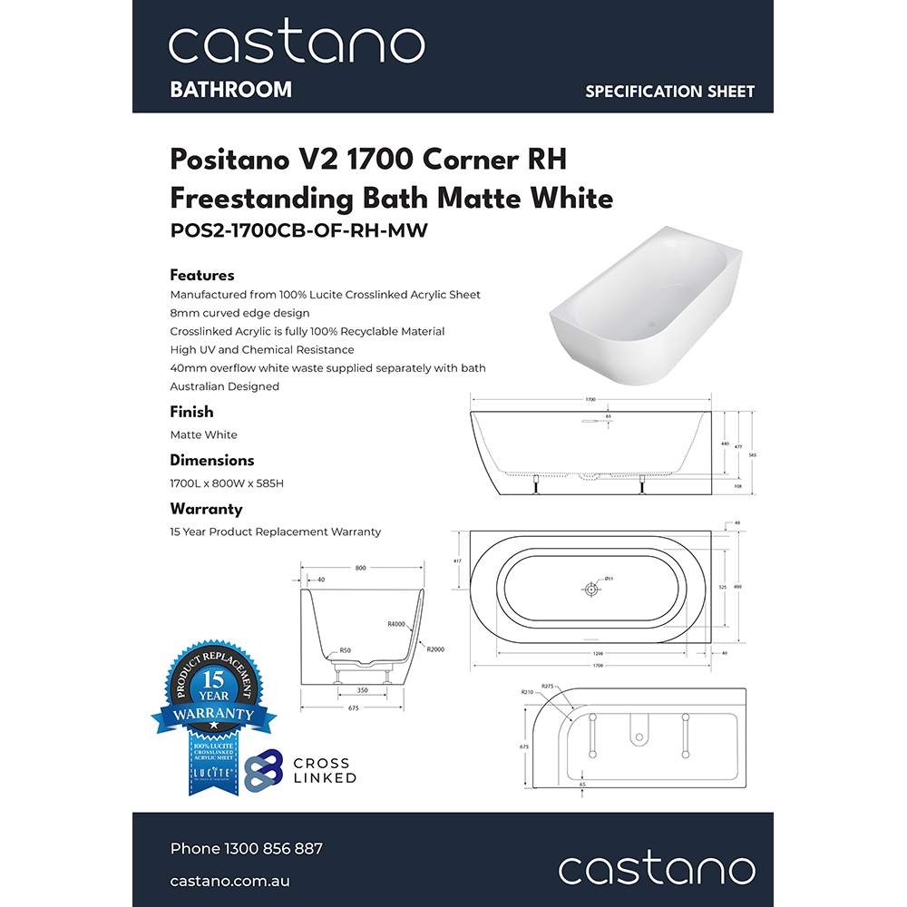 POS2-1700CB-OF-RH-MW 1700 Positano V2 RH CornerBath Matte White.png
