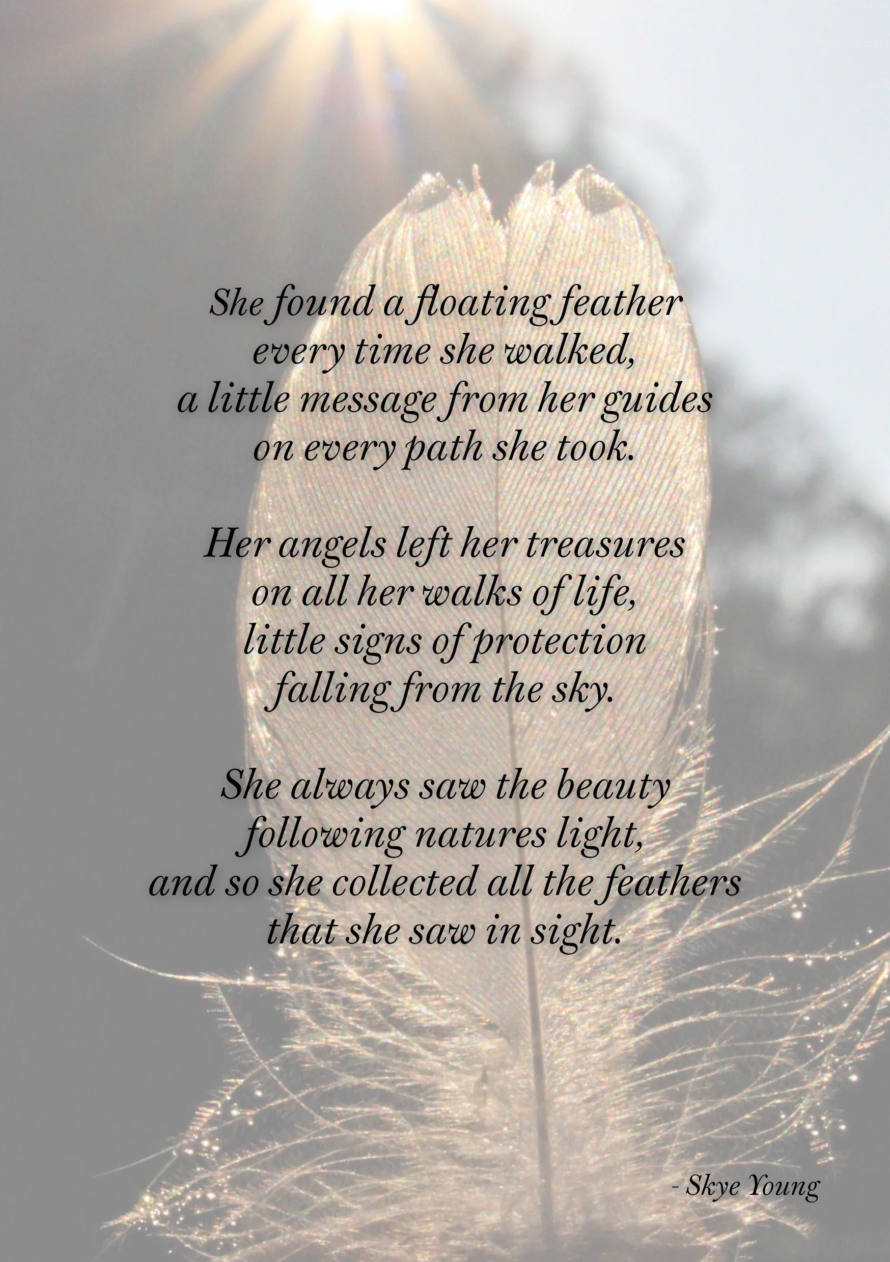 POETRY PRINT - 'FLOATING FEATHERS'