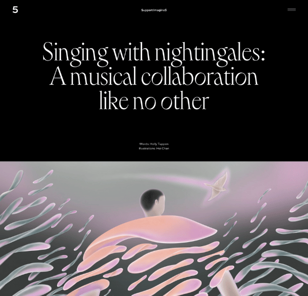 Screenshot of an Imagine5 article about Singing with Nightingales