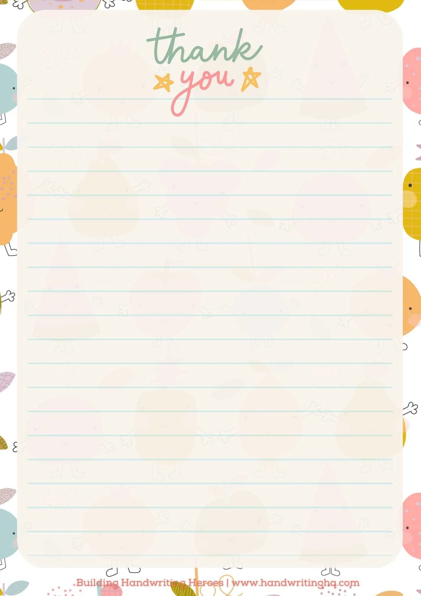 Free Thank You Printables for Kids Handwriting HQ Free Thank You Printables for Kids Handwriting HQ