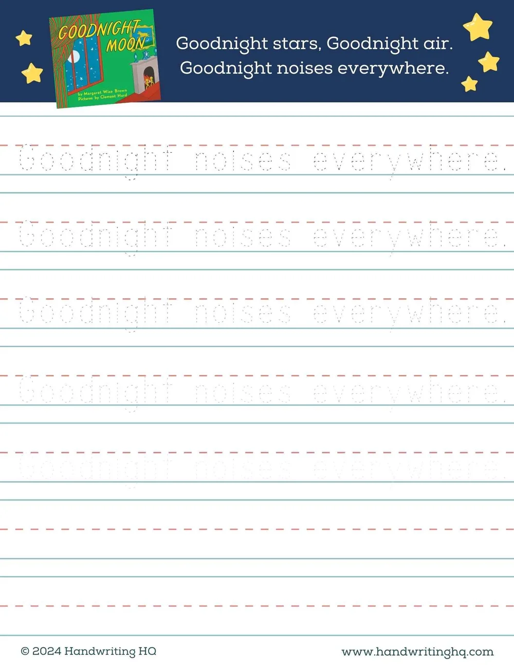 Goodnight Moon Printables — Handwriting HQ
