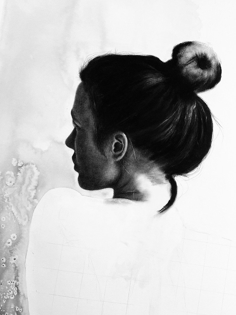 Charcoal on paper. Titled Captive. This piece took many hours to complete. A slow, immersive process. Sharing a few progress shots to show how it came to life.
 
#charcoalonpaper #charcoalart #charcoalportrait #contemparyart #charcoaldrawing