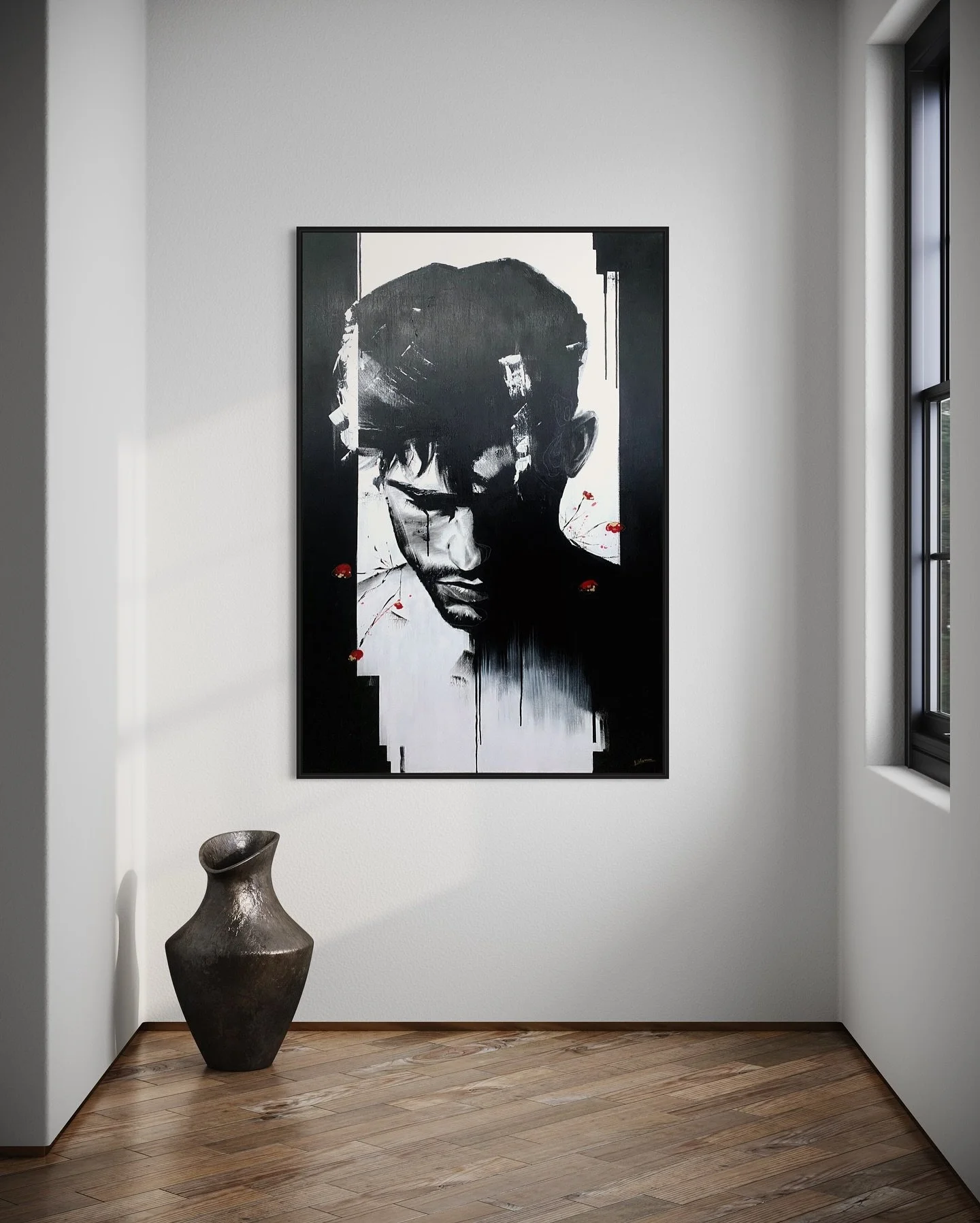 Bruised.

The psychological bruises, scattered like shadows across his thoughts, tell a silent story of conflict and pain. 

#expressivepainting #expressiveart #contemparyart #acryliconcanvas