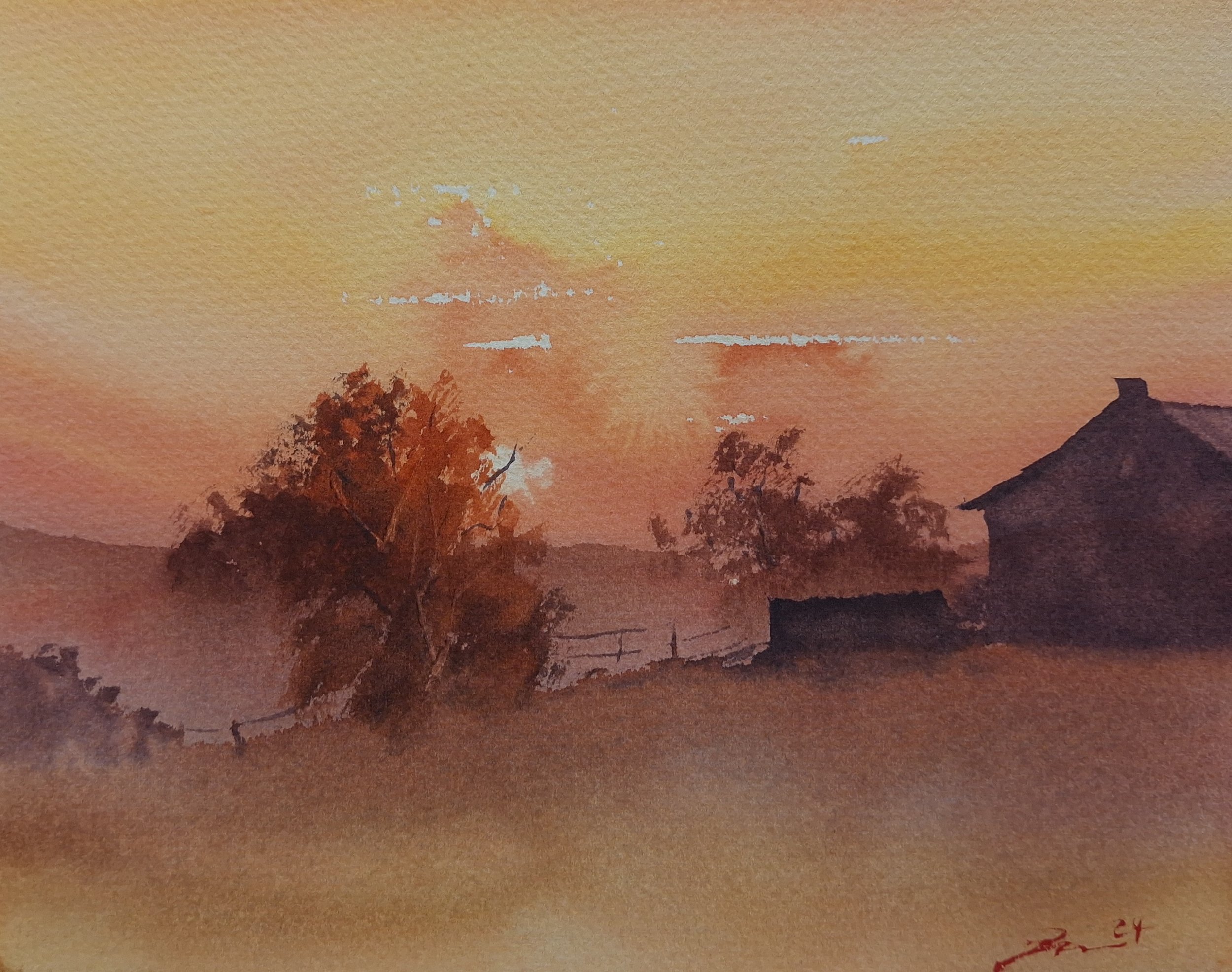 'Evening's Crimson Embrace' - Extra Small