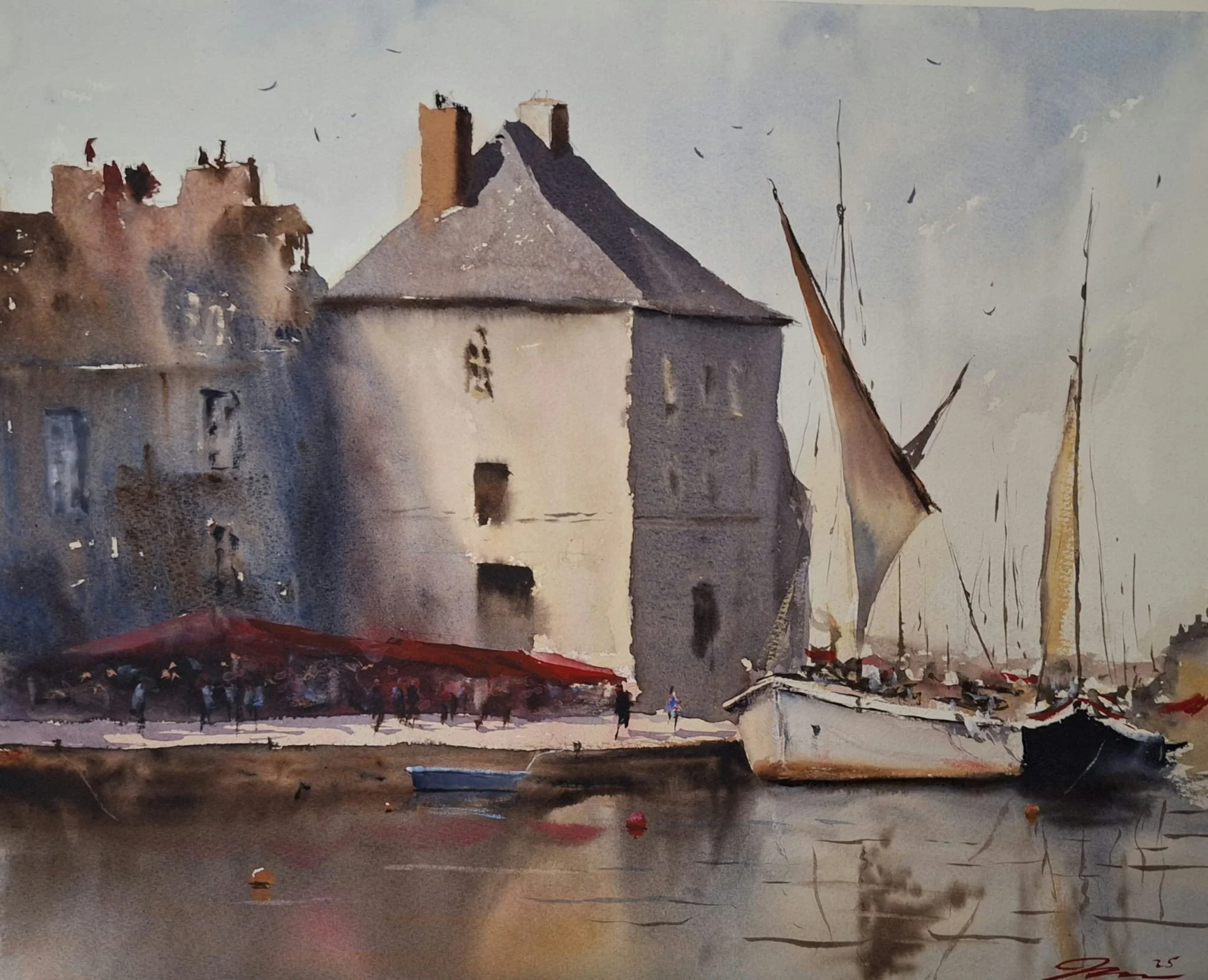 'Morning Light In Honfleur' - Large
