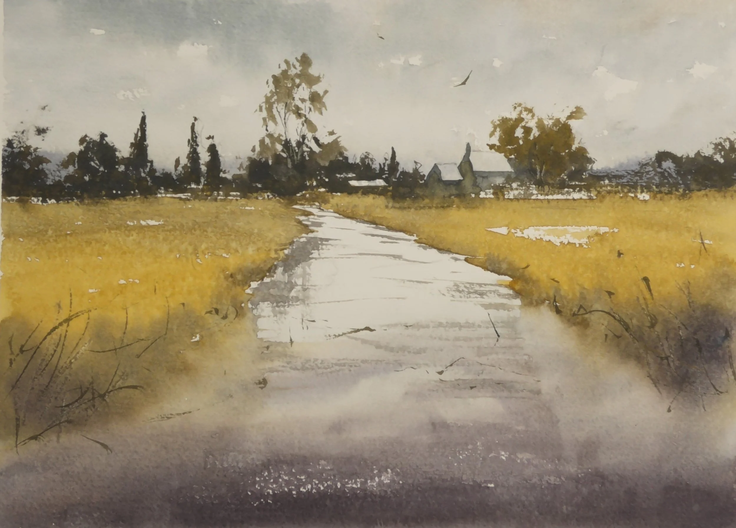 Simple landscape in Watercolours