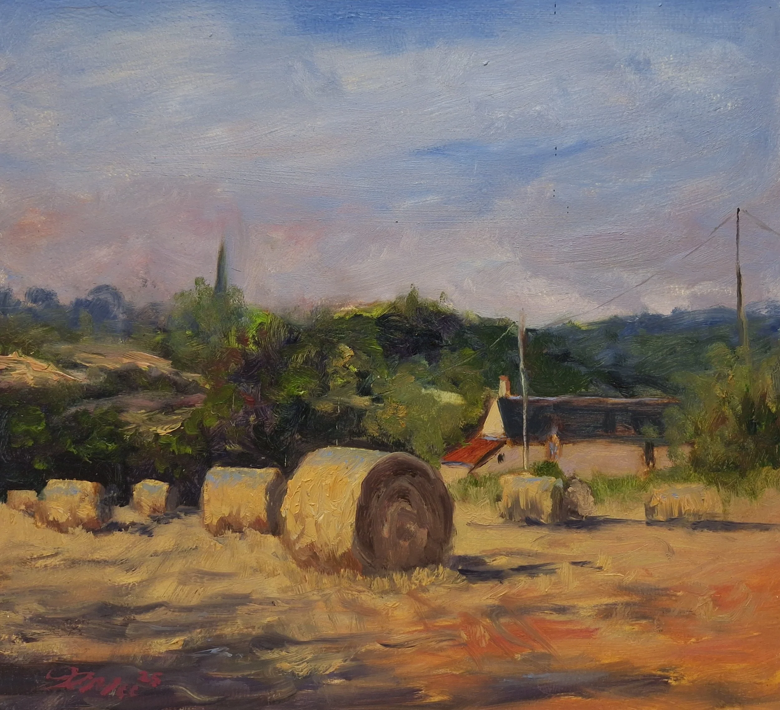 'Light Over The Hayfields' - Painted En Plein Air