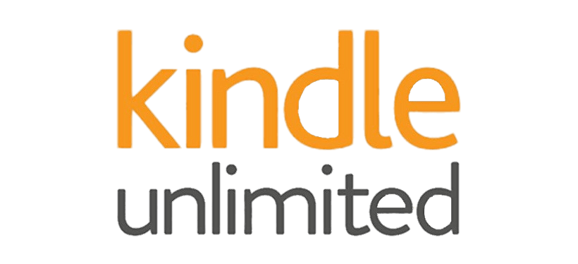 Amazon Kindle Unlimited logo with the words 'kindle' in orange and 'unlimited' in gray.