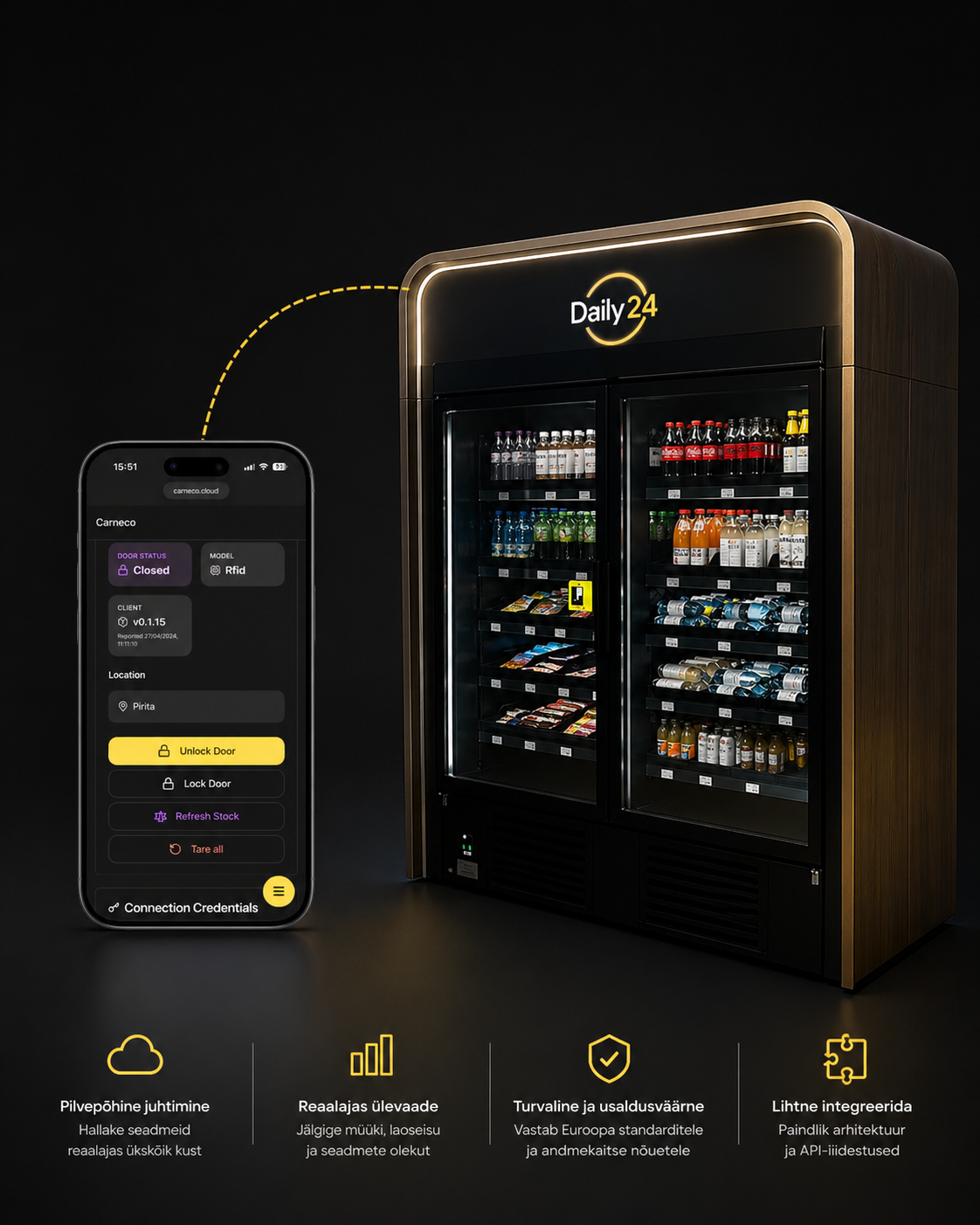 Smart fridge managed via cloud platform