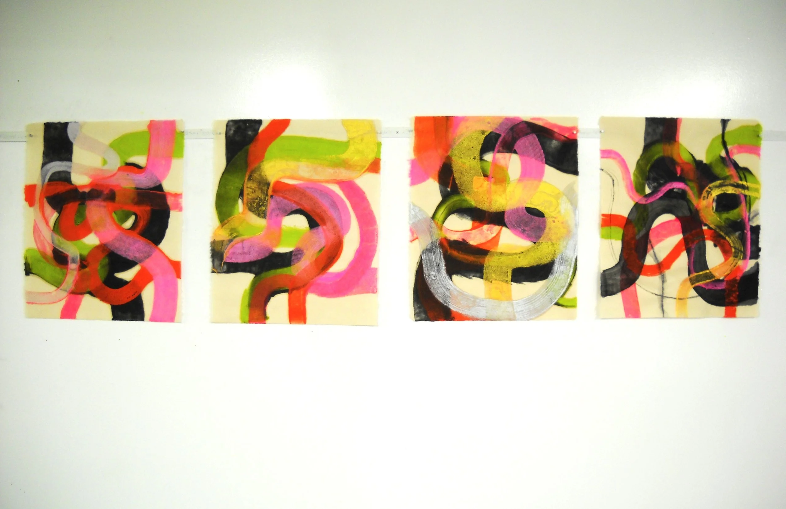 Untitled (Chodikee) - Encaustic monotype on kitakata paper (20" x 16" x 4), 2024