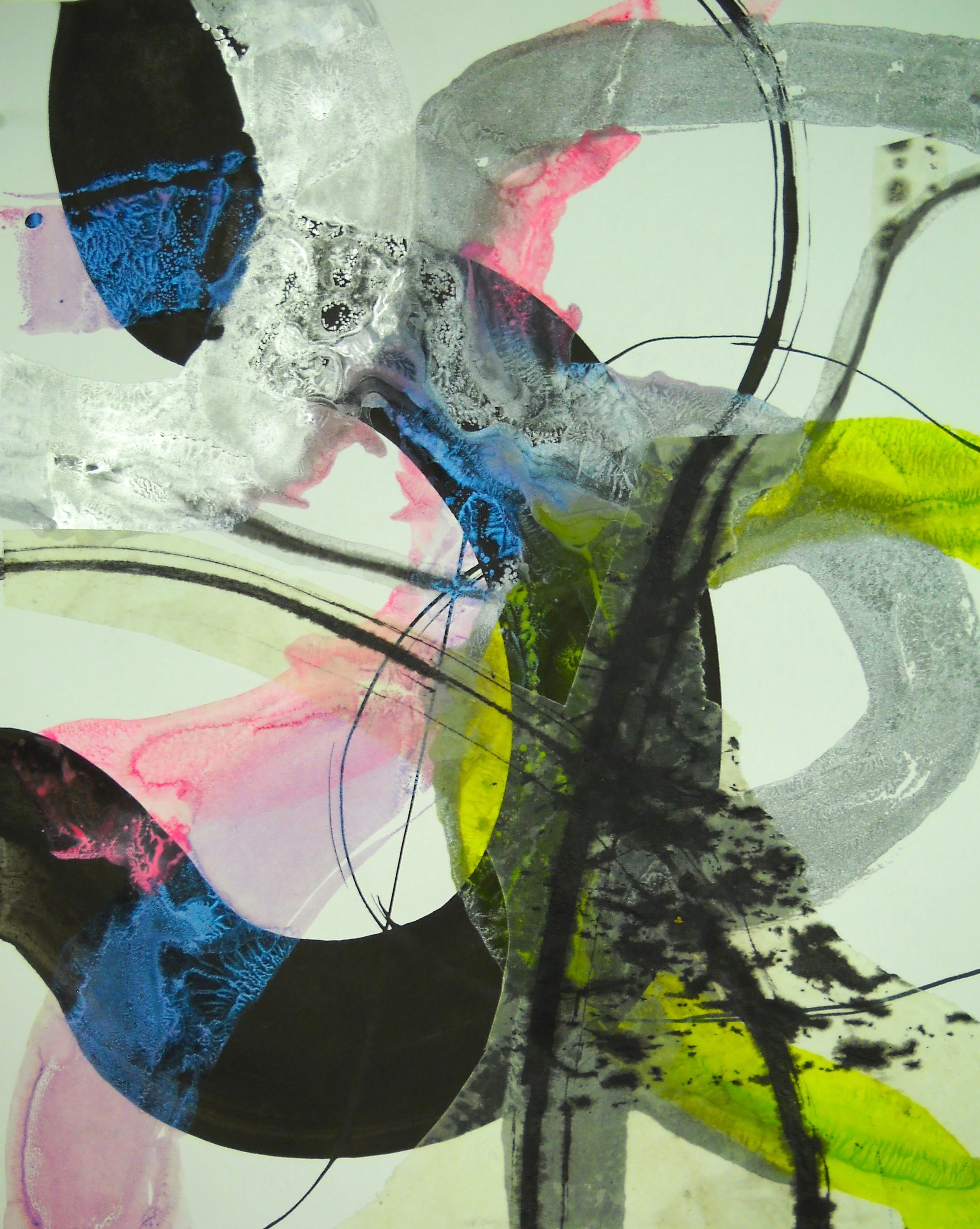 Untitled (Chodikee) - Encaustic monotype and ink on Bristol board (24" x 19"), 2024