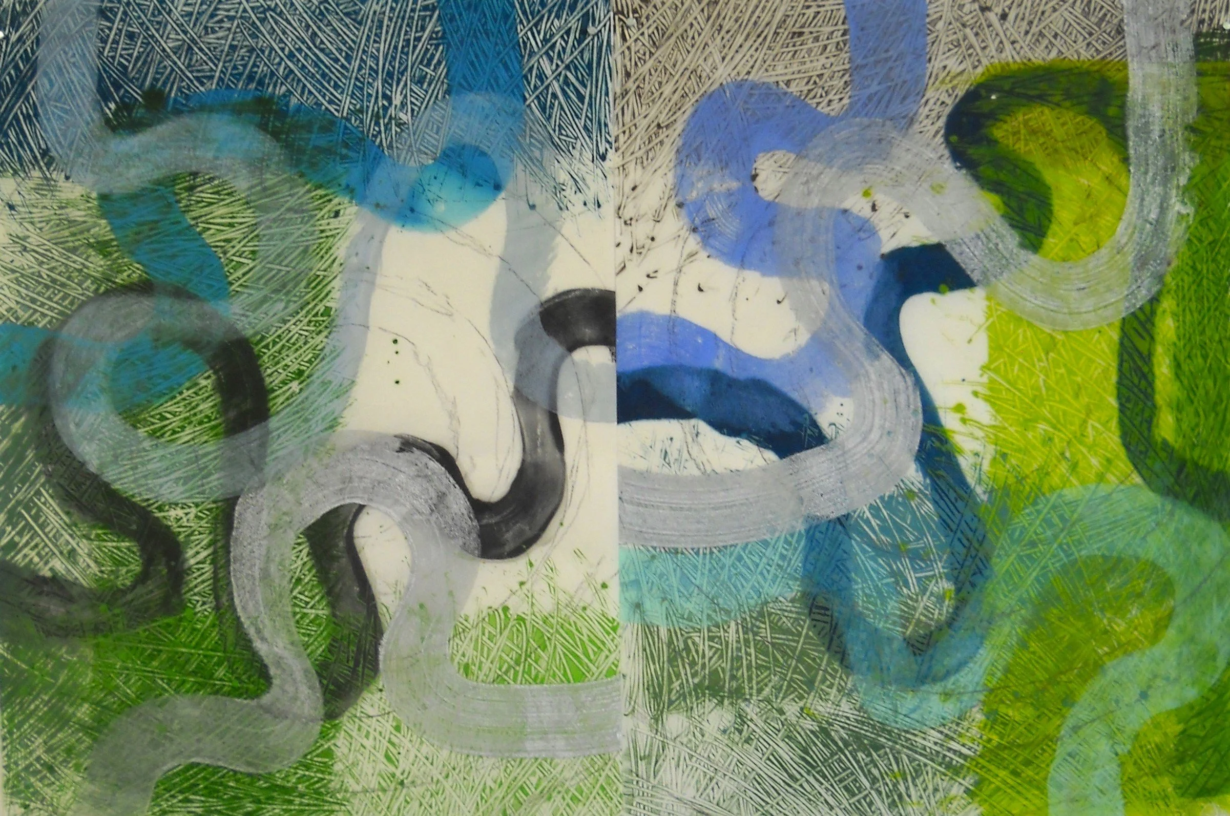 Untitled (Chodikee) - Encaustic monotype on Thai kozo paper (37" x 25"), 2024