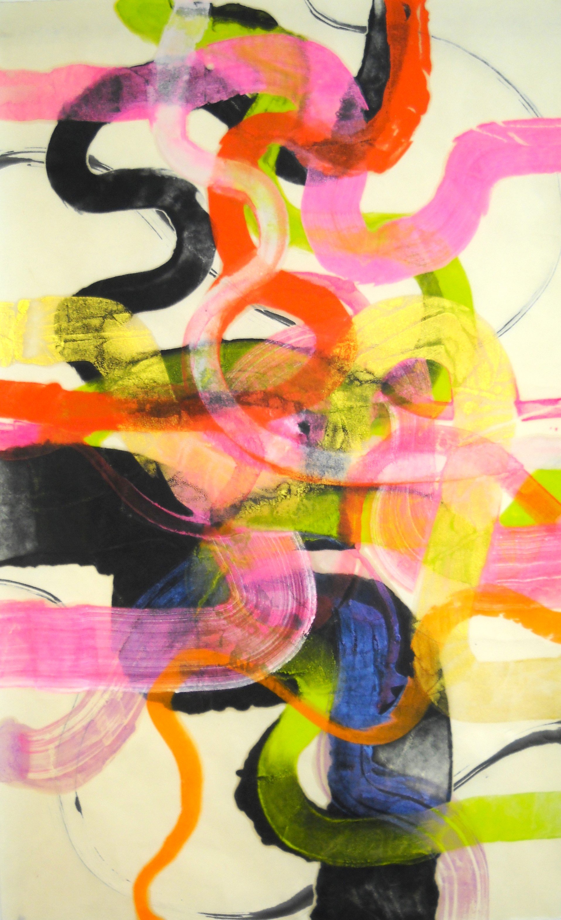 Untitled (Chodikee) - Encaustic monotype on Thai kozo paper (37" x 25"), 2024