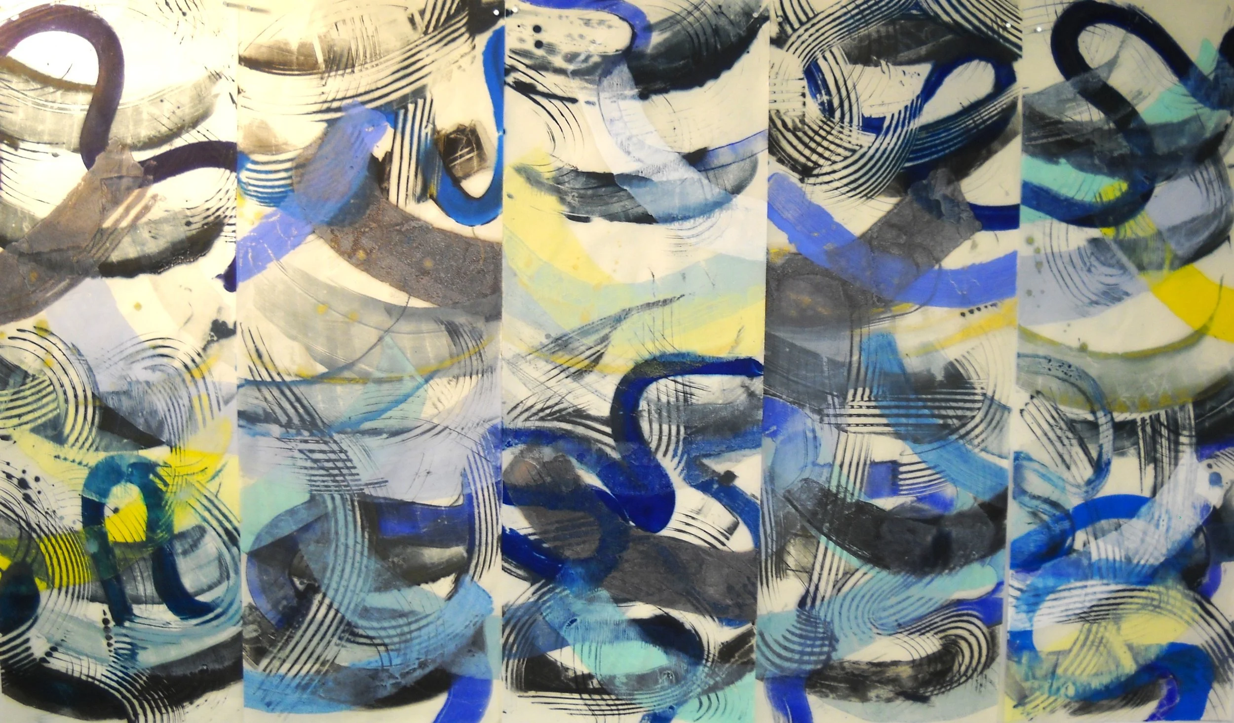 Untitled (Chodikee) - Encaustic monotype on Thai kozo paper (62.5" x 37"), 2024