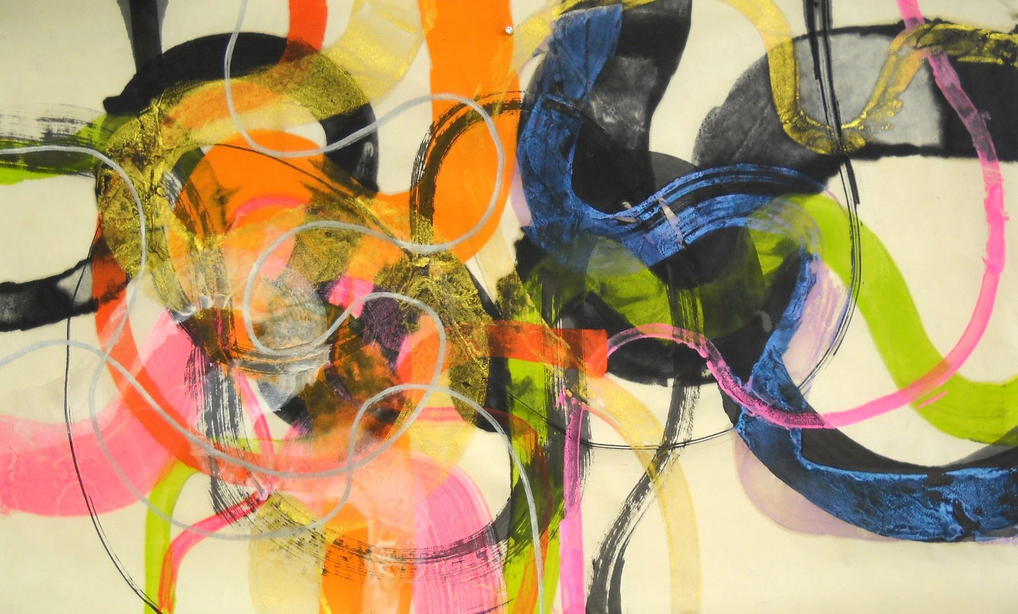 Untitled (Chodikee) - Encaustic monotype on Thai kozo paper (25" x 37"), 2024