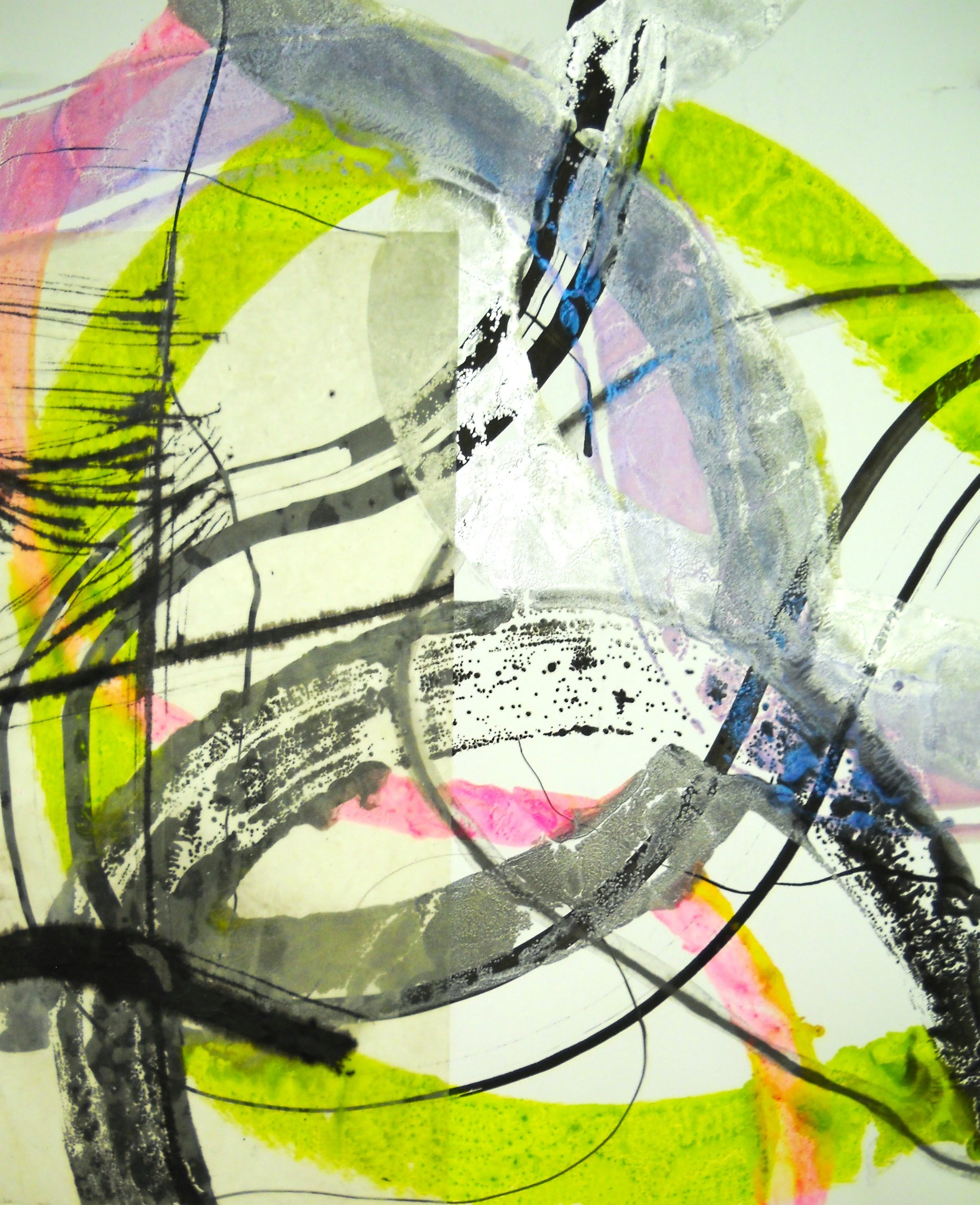 Untitled (Chodikee) - Encaustic monotype and ink on Bristol board (24" x 19"), 2024