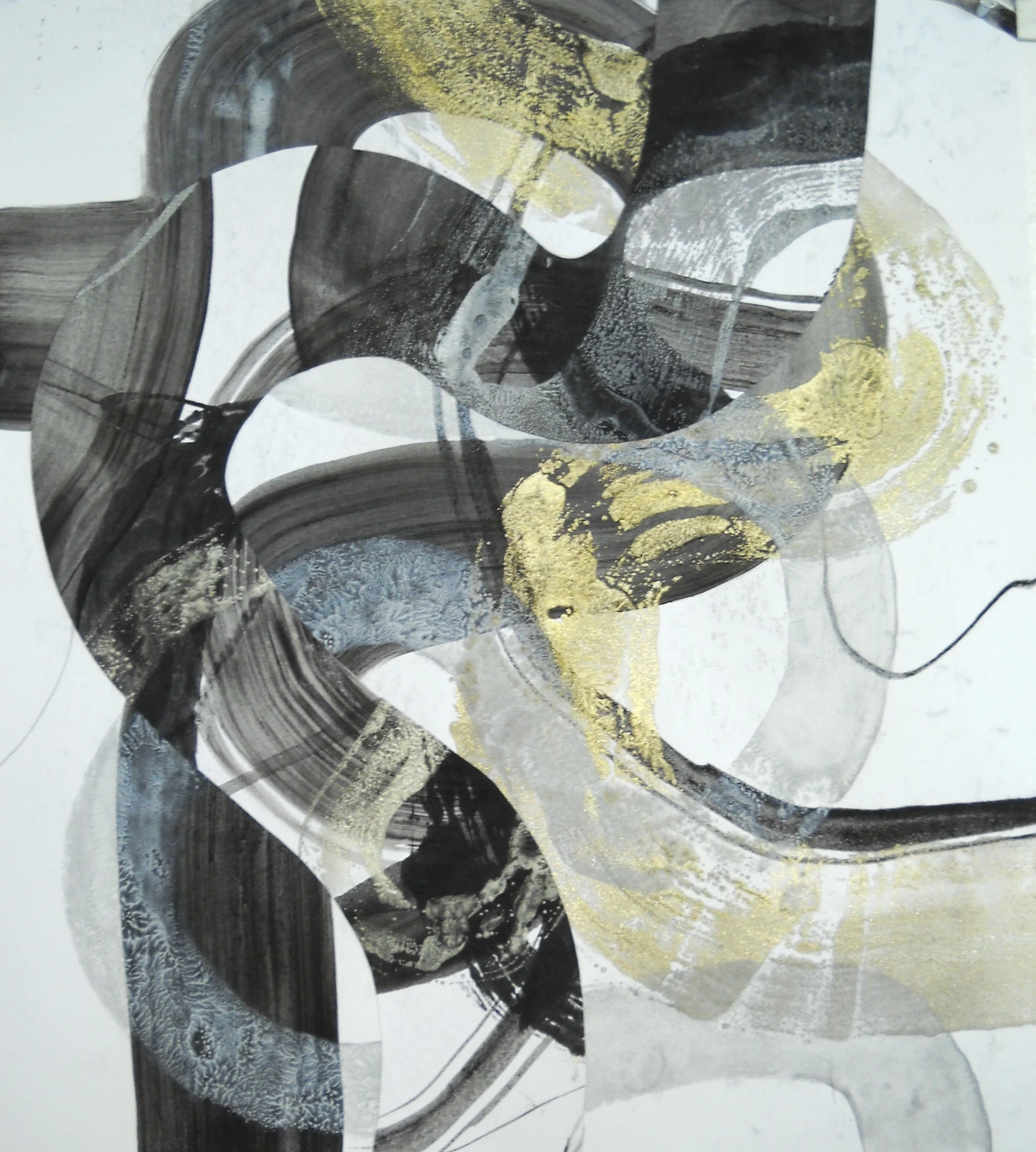 Untitled (Chodikee) - Encaustic monotype and ink on Bristol board (24" x 19"), 2024