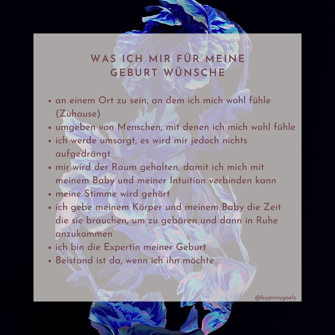 Bin zwar nicht schwanger, aber so werde ich es mir manifestieren. Ja gar einfordern. Und ich w&uuml;rde mir eine birthkeeperin an die Seite holen. Man kann sich nun mal nicht selbst &bdquo;birthkeepen&ldquo;.

Was geh&ouml;rt f&uuml;r dich unbedingt 