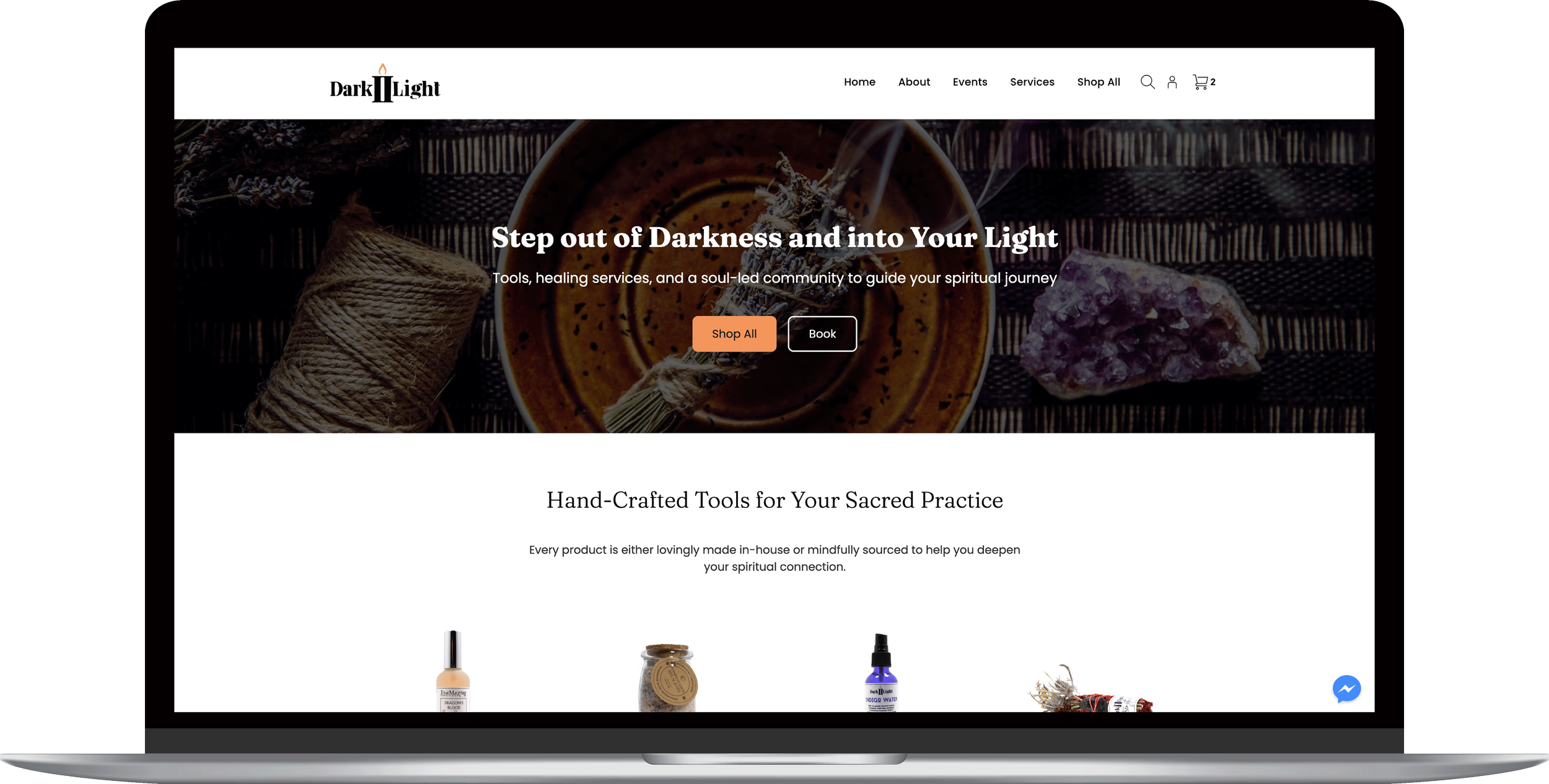 The homepage has a clear CTA above the fold. For now, no sales are promoted till the business creates a marketing plan.