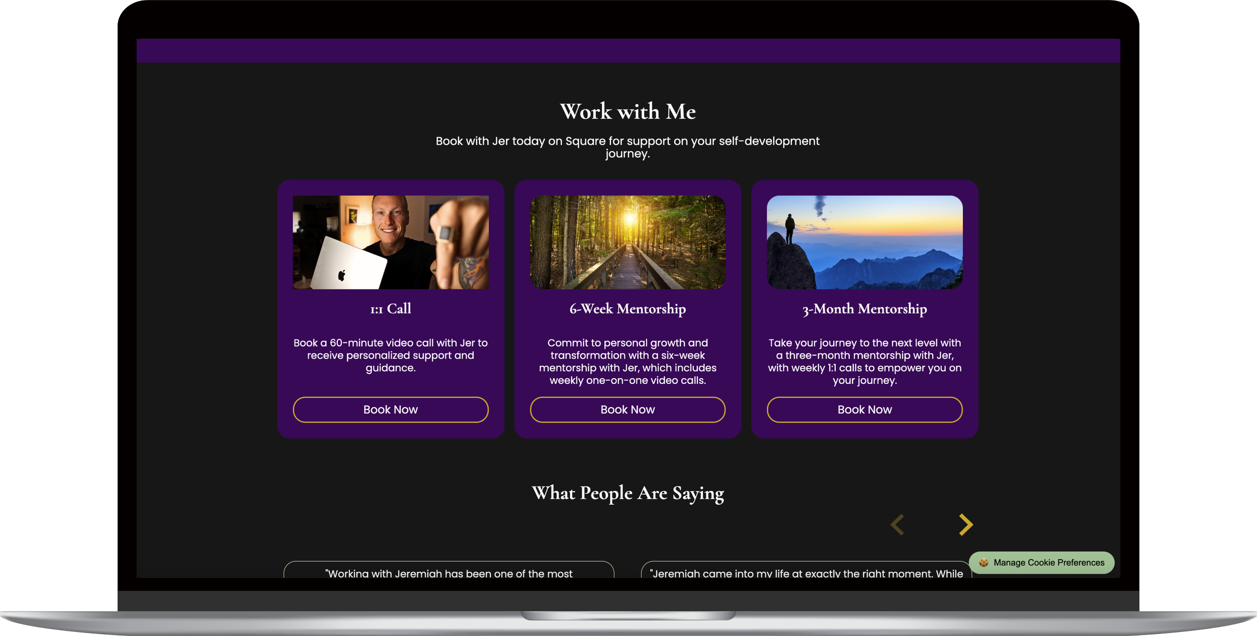 Services are clearly displayed and described.