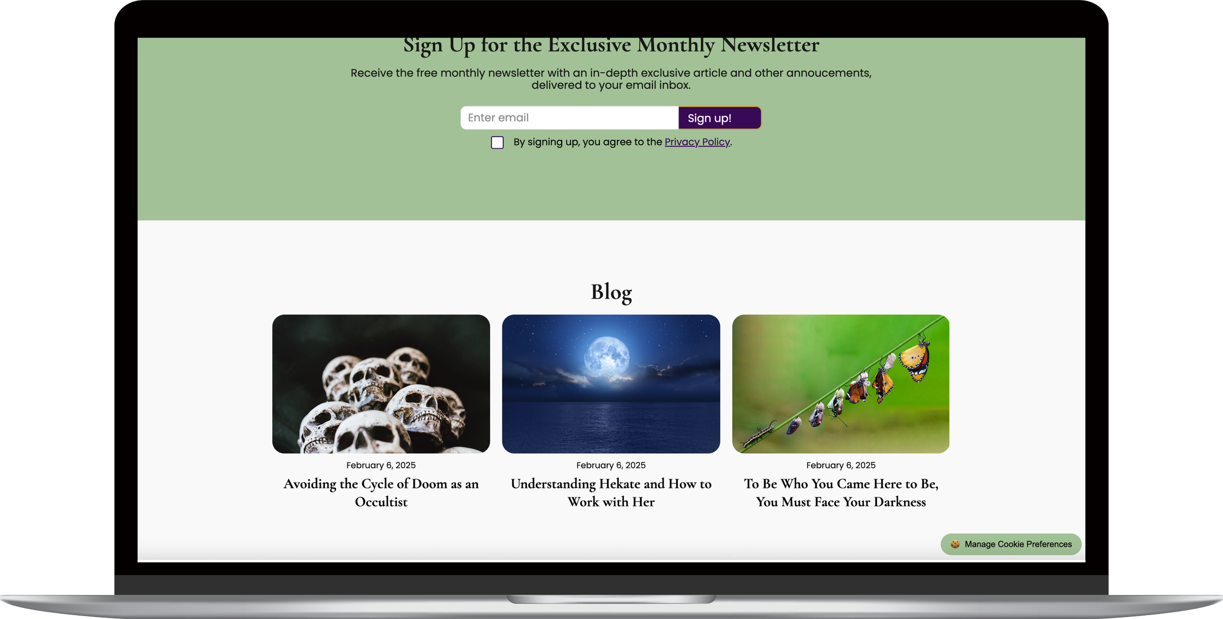A blog helps direct traffic to the site and features links to related videos and services.