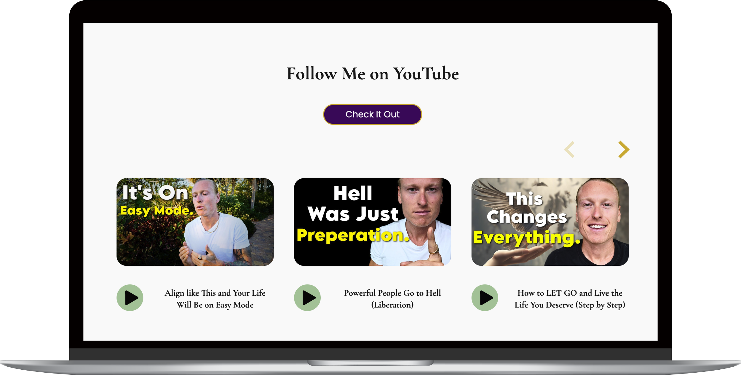 Links to YouTube videos helping direct traffic to the creator's number one public platform.